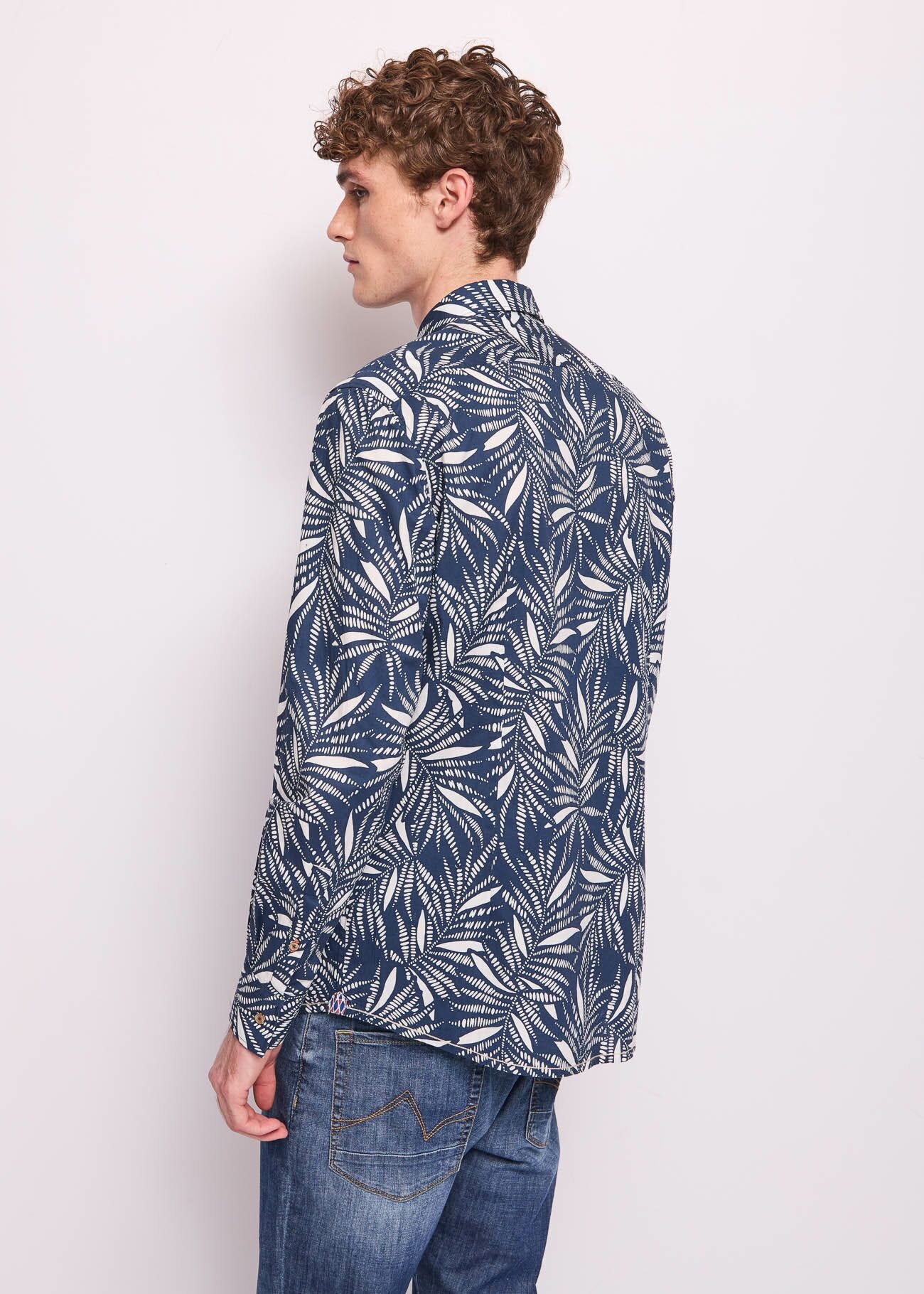 Camicia da uomo in cotone stampato