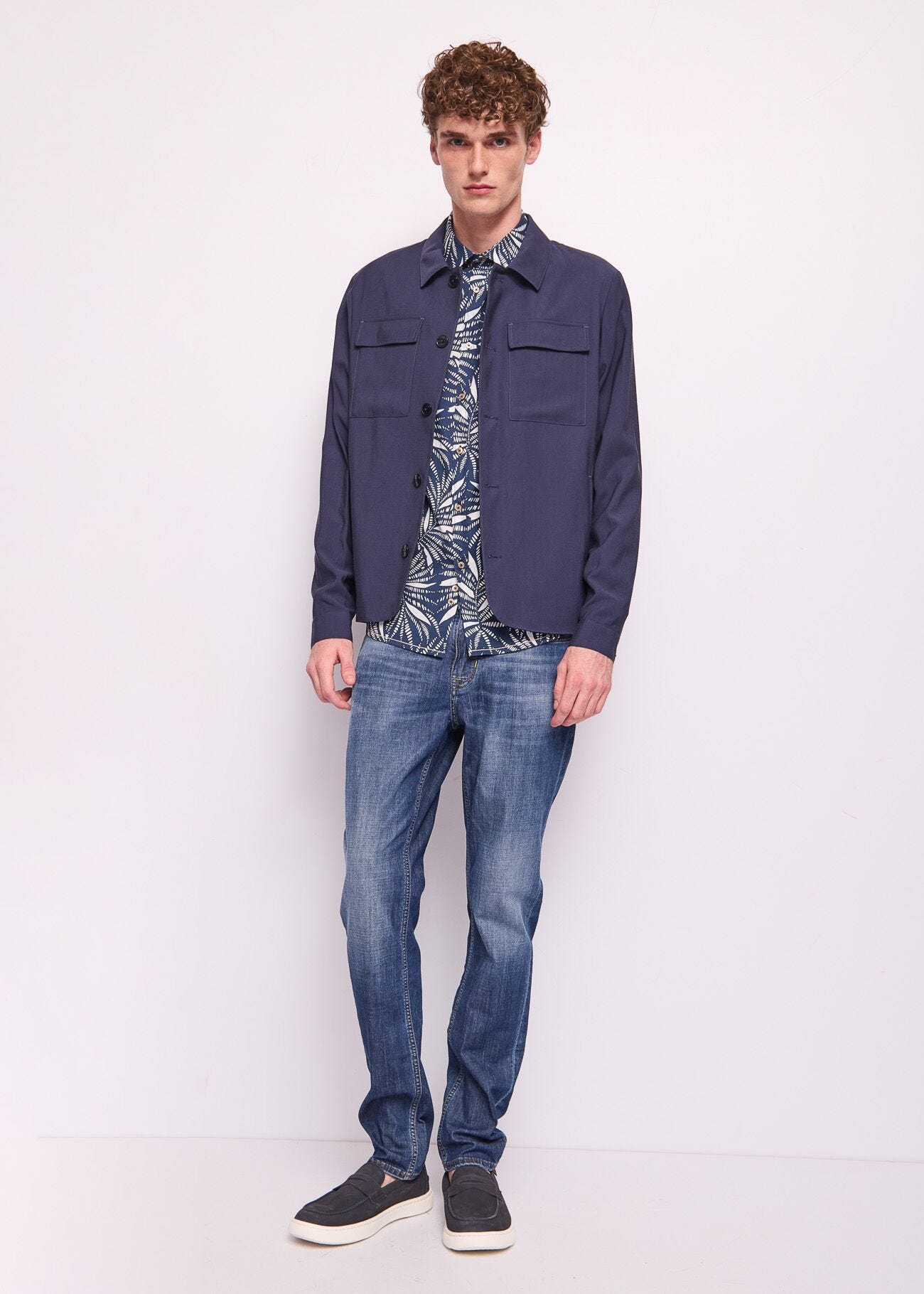 Camicia da uomo in cotone stampato