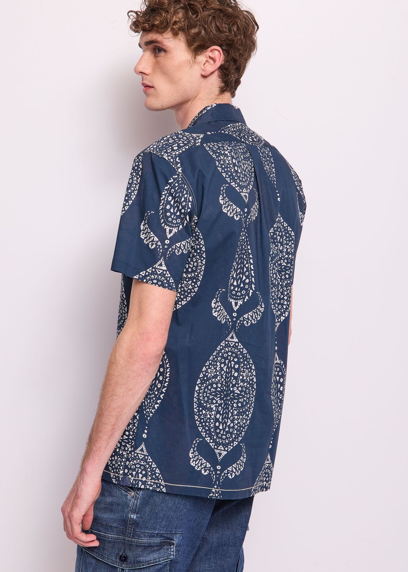 Camisa de algodón estampado para hombre