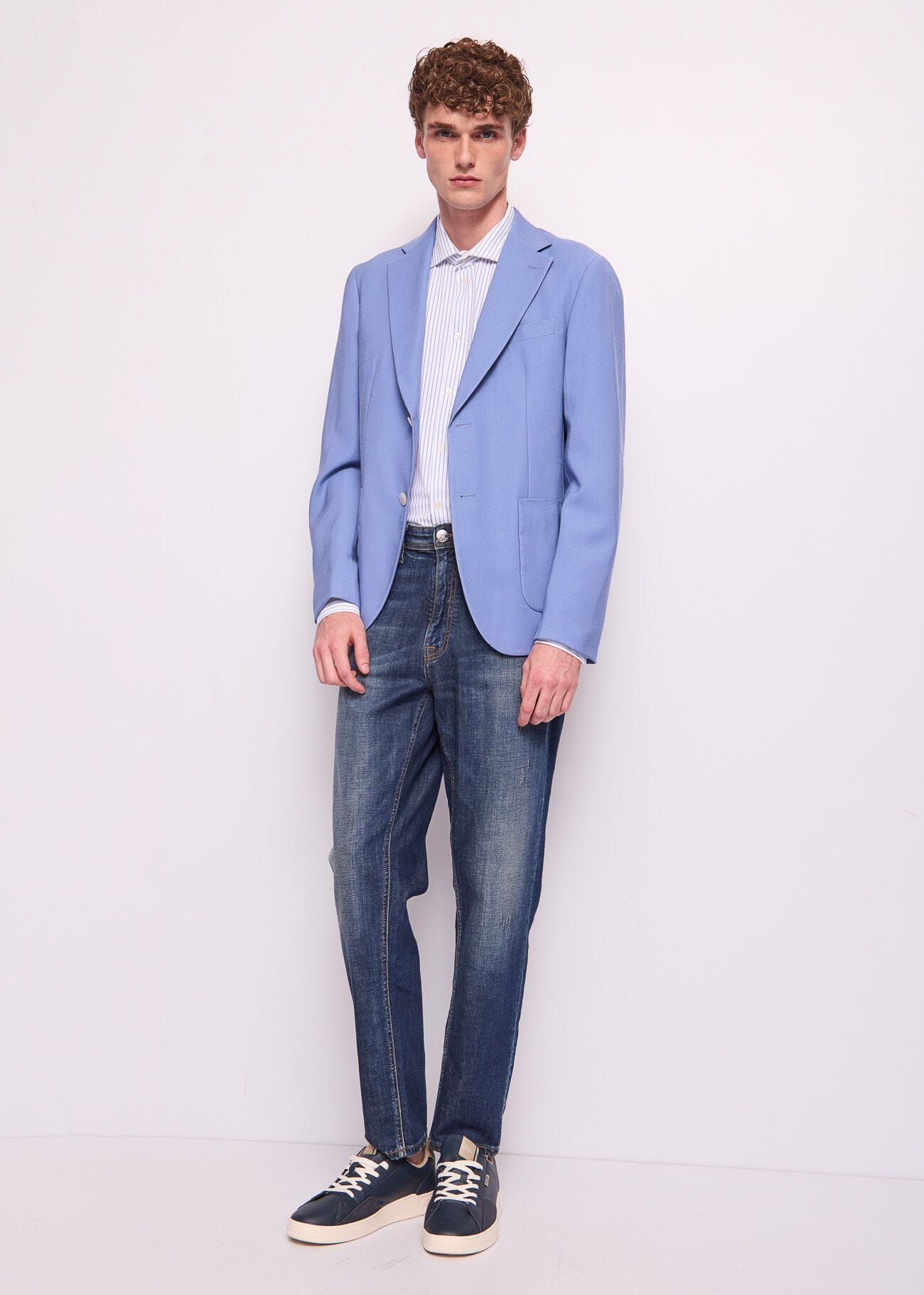 Camisa de nailon a rayas para hombre