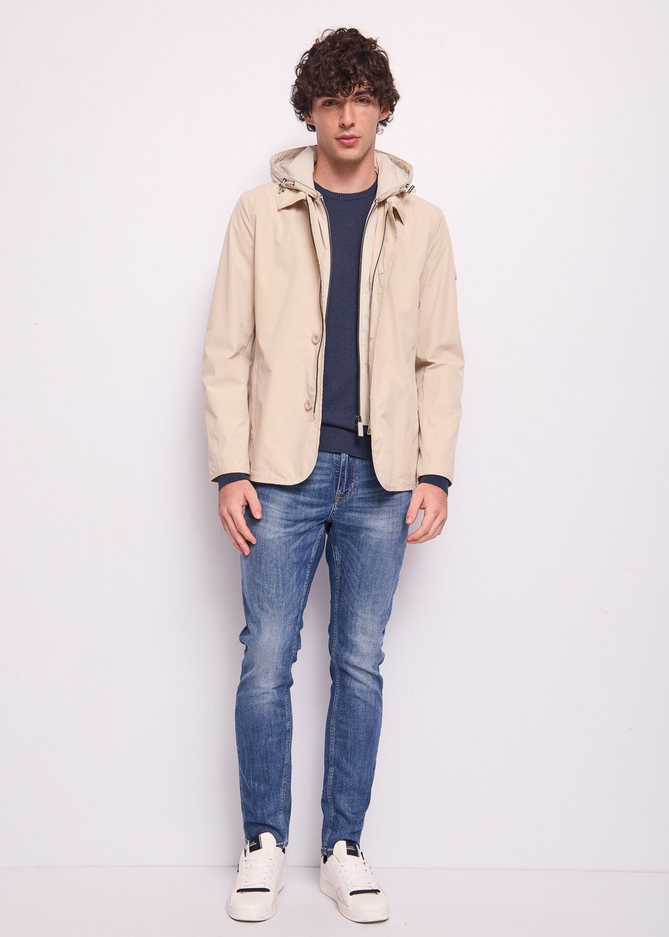 Pull bleu en coton pour homme