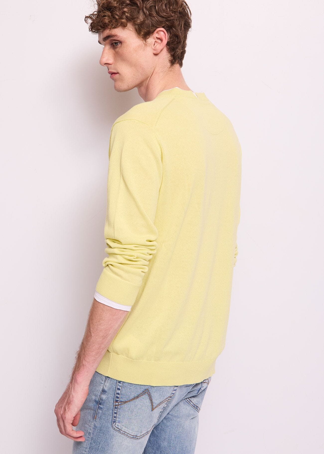 Maglia da uomo gialla in cotone
