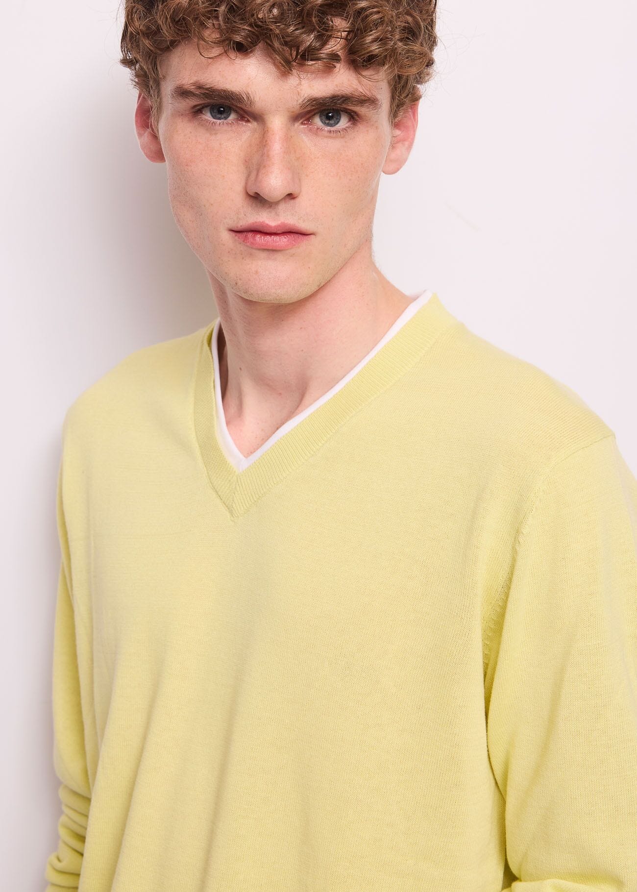 Maglia da uomo gialla in cotone