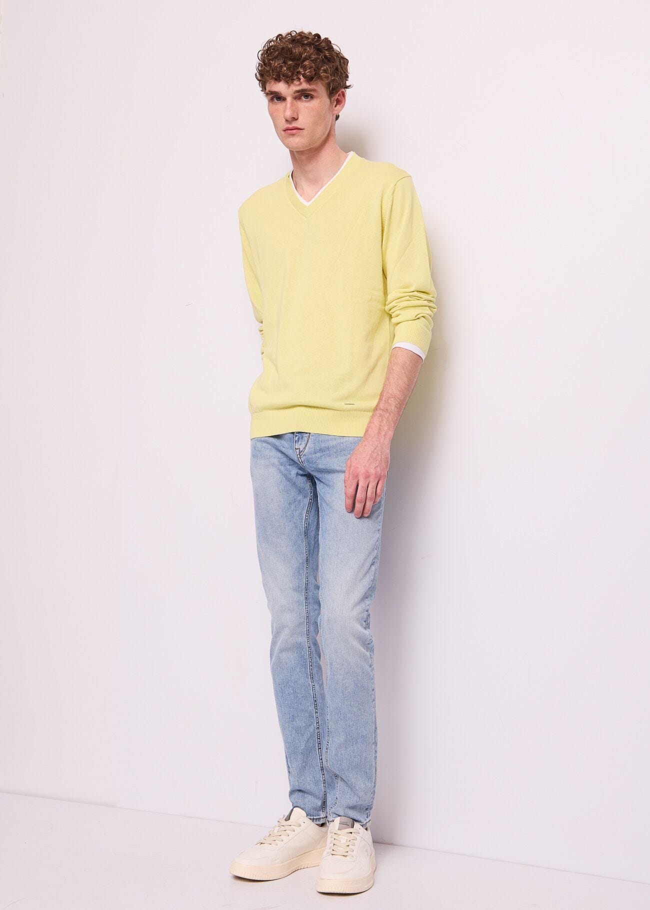 Maglia da uomo gialla in cotone