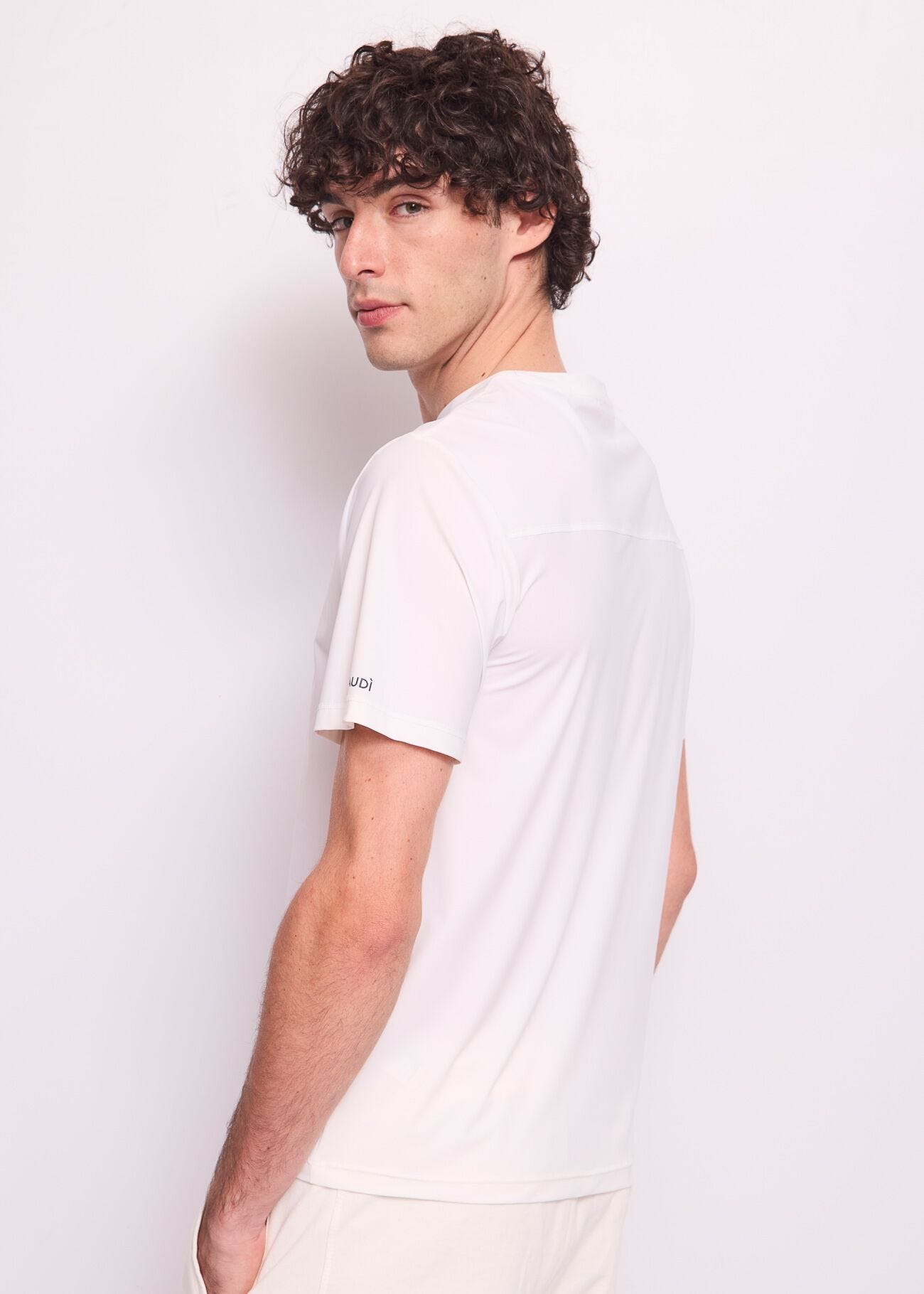 Camiseta blanca de nailon para hombre