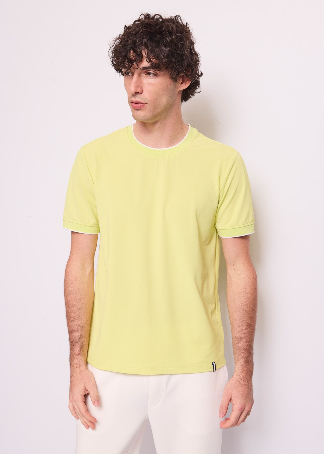 T-shirt jaune en piqué pour homme