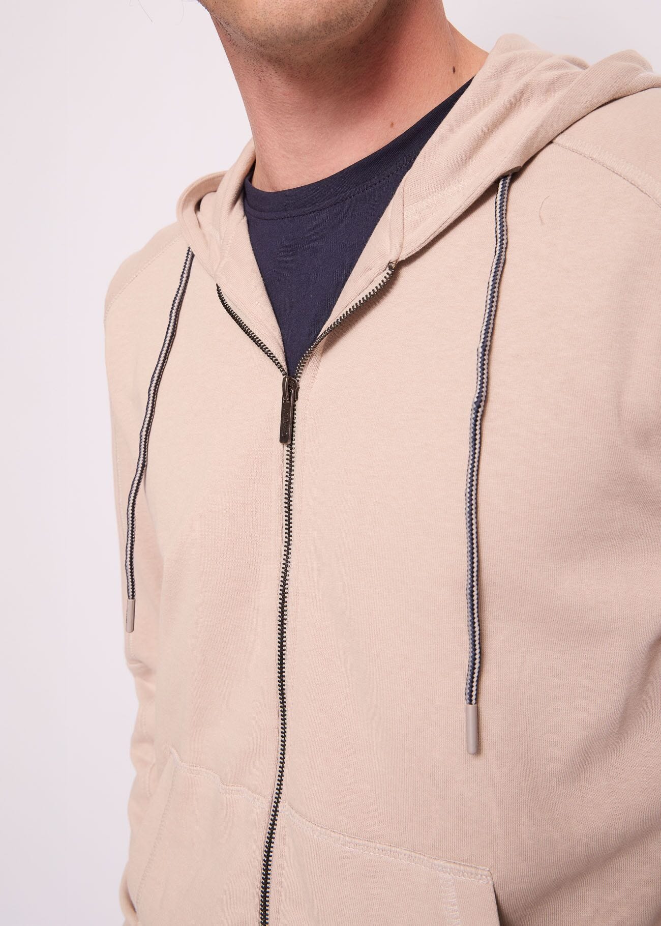 Sudadera beige de algodón para hombre