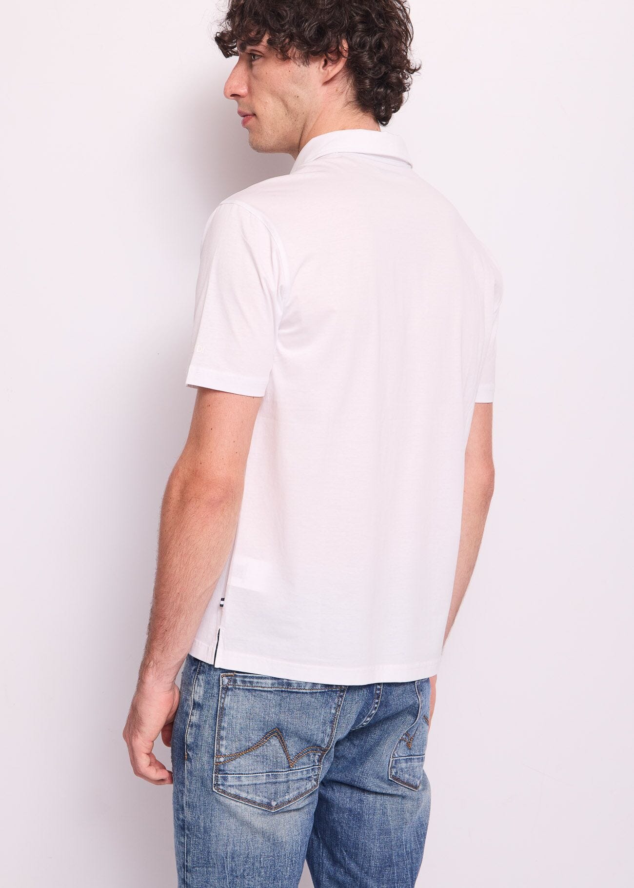 Polo bianca da uomo in cotone