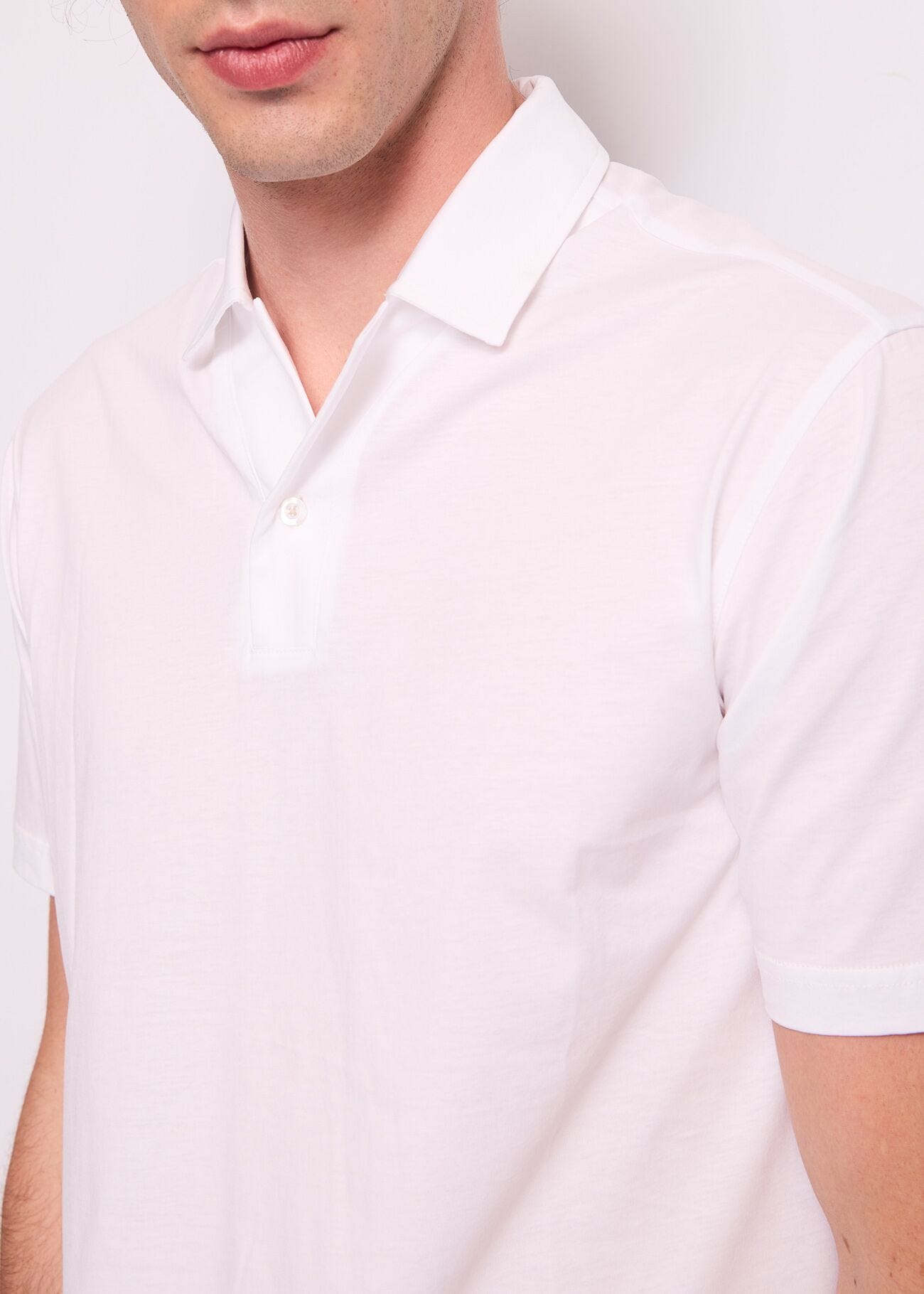 Polo bianca da uomo in cotone