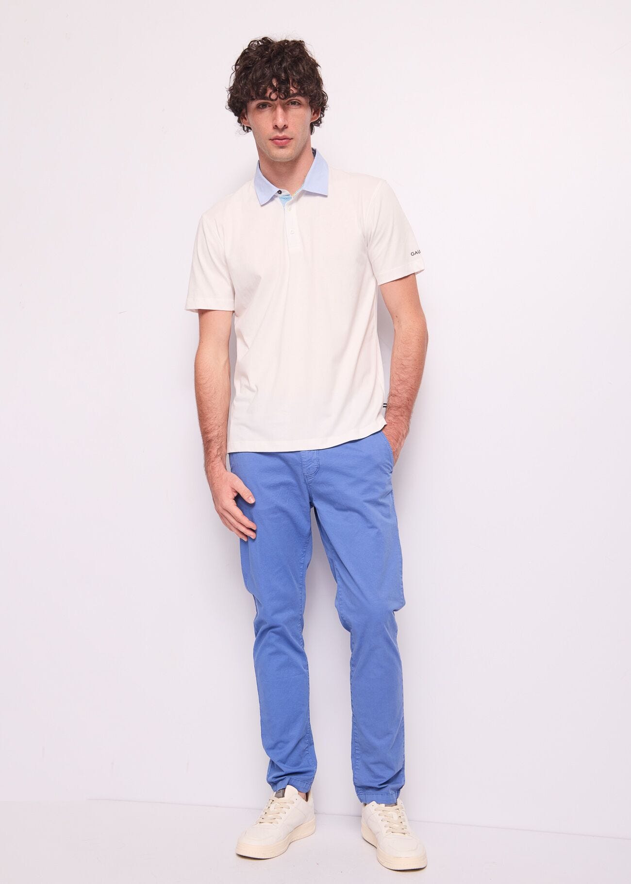 Polo bianca da uomo in cotone