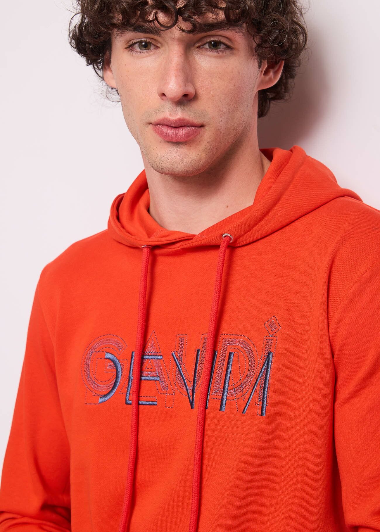 Sudadera roja de algodón para hombre