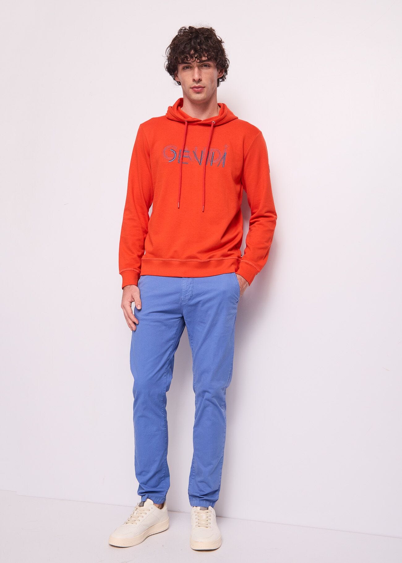 Sudadera roja de algodón para hombre