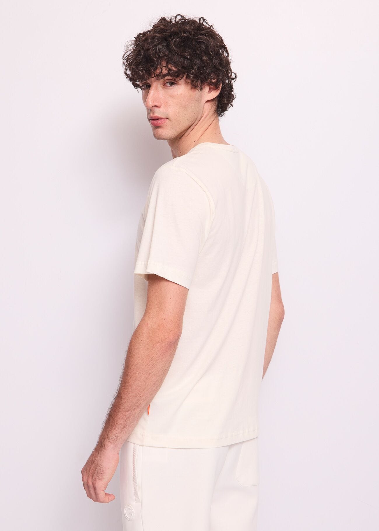 Camiseta blanca de algodón para hombre