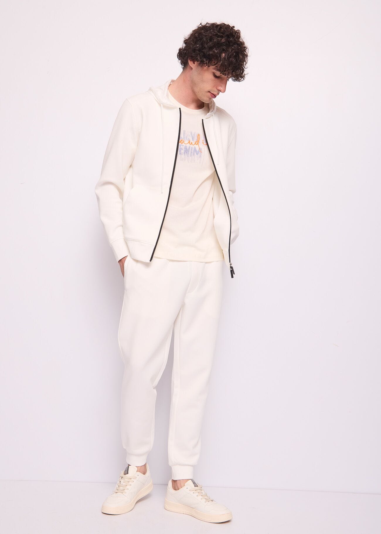 Camiseta blanca de algodón para hombre