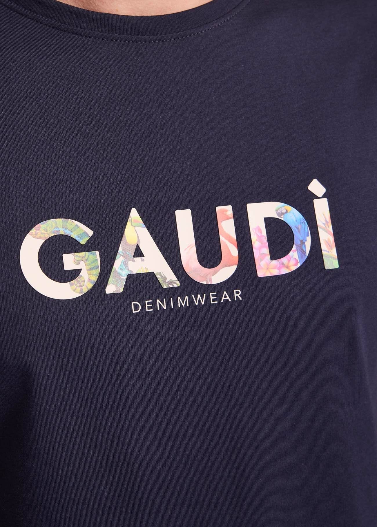 Camiseta azul de algodón para hombre