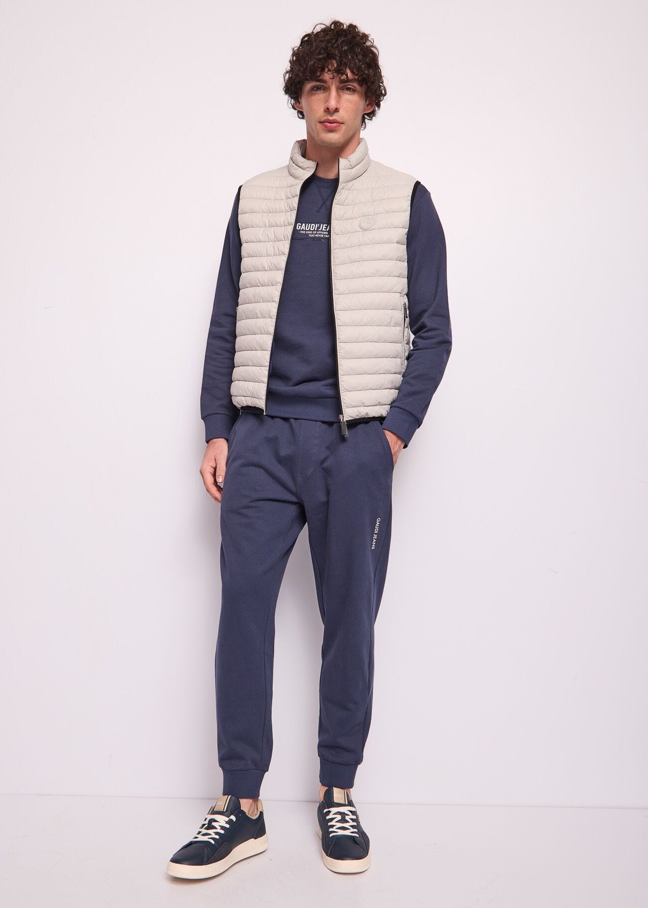 Sudadera azul de algodón para hombre