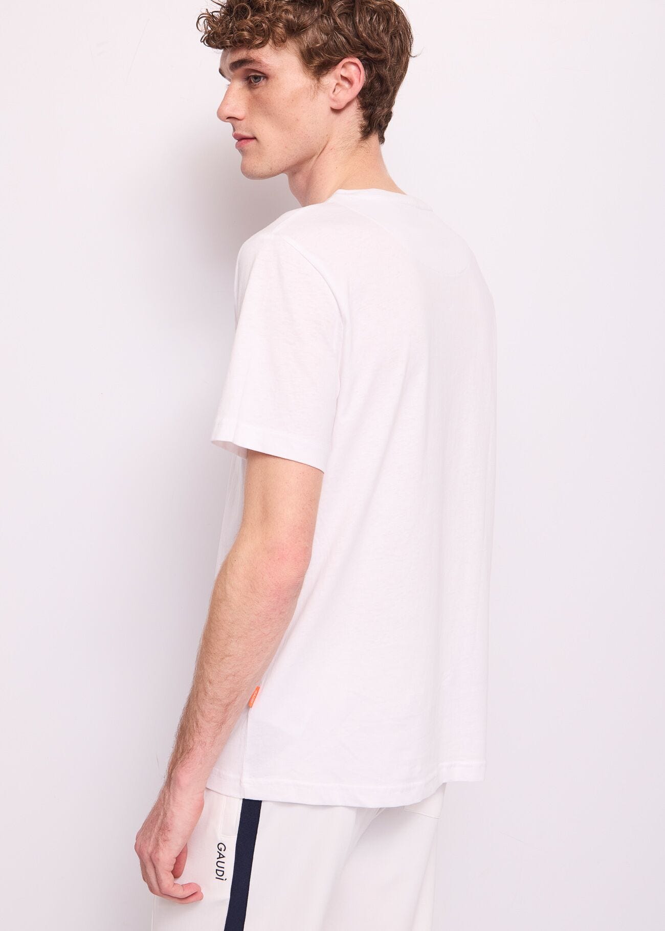 T-shirt bianca da uomo in cotone