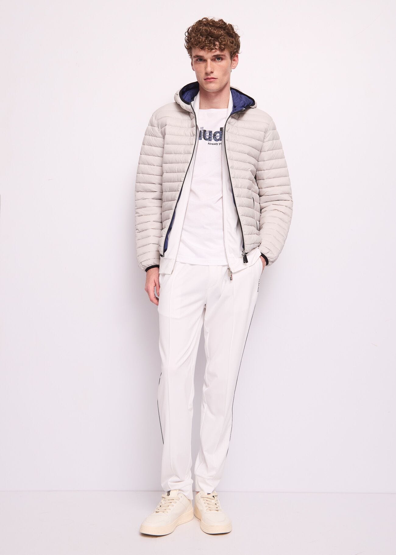T-shirt bianca da uomo in cotone