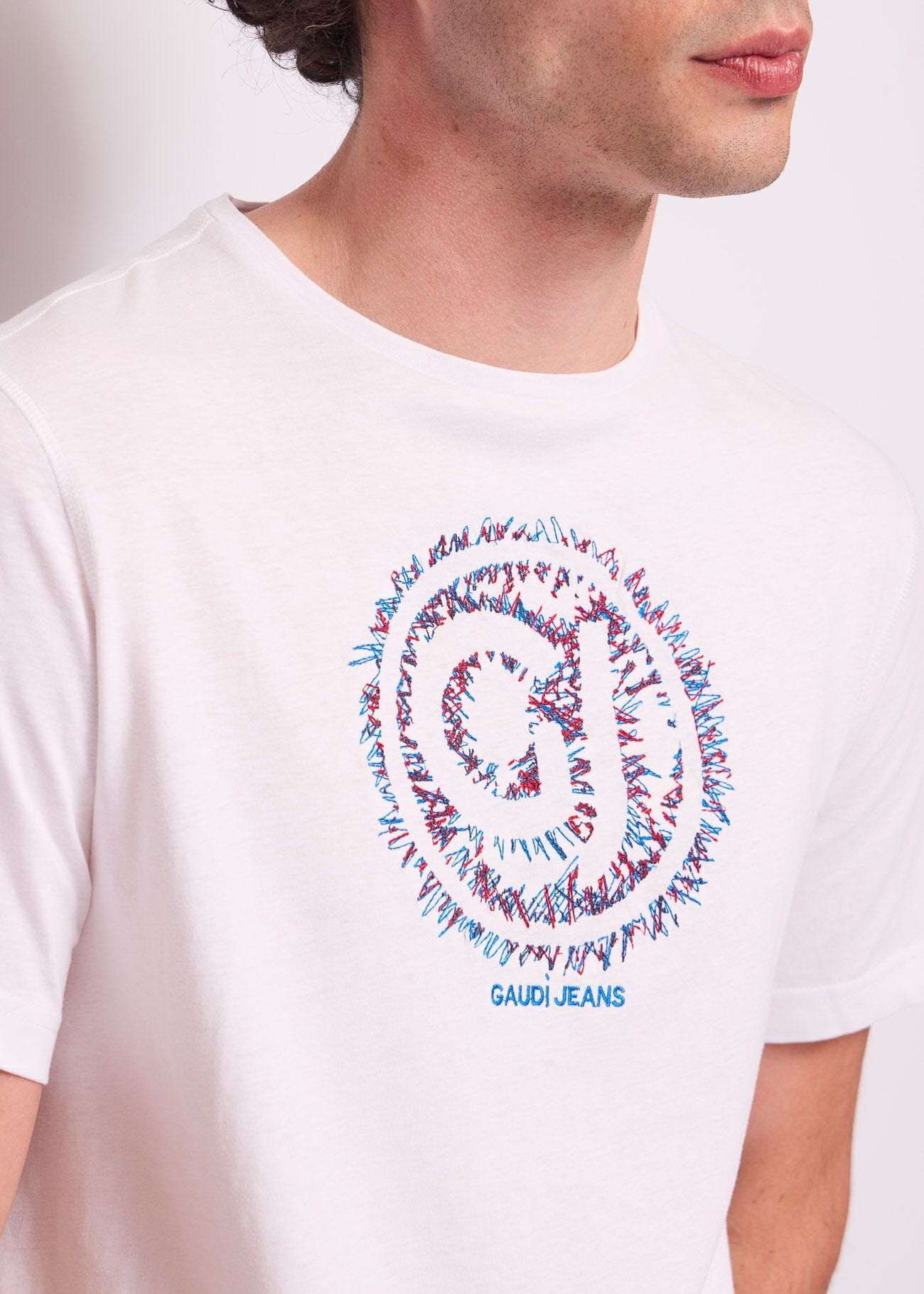 T-shirt blanc en coton pour homme