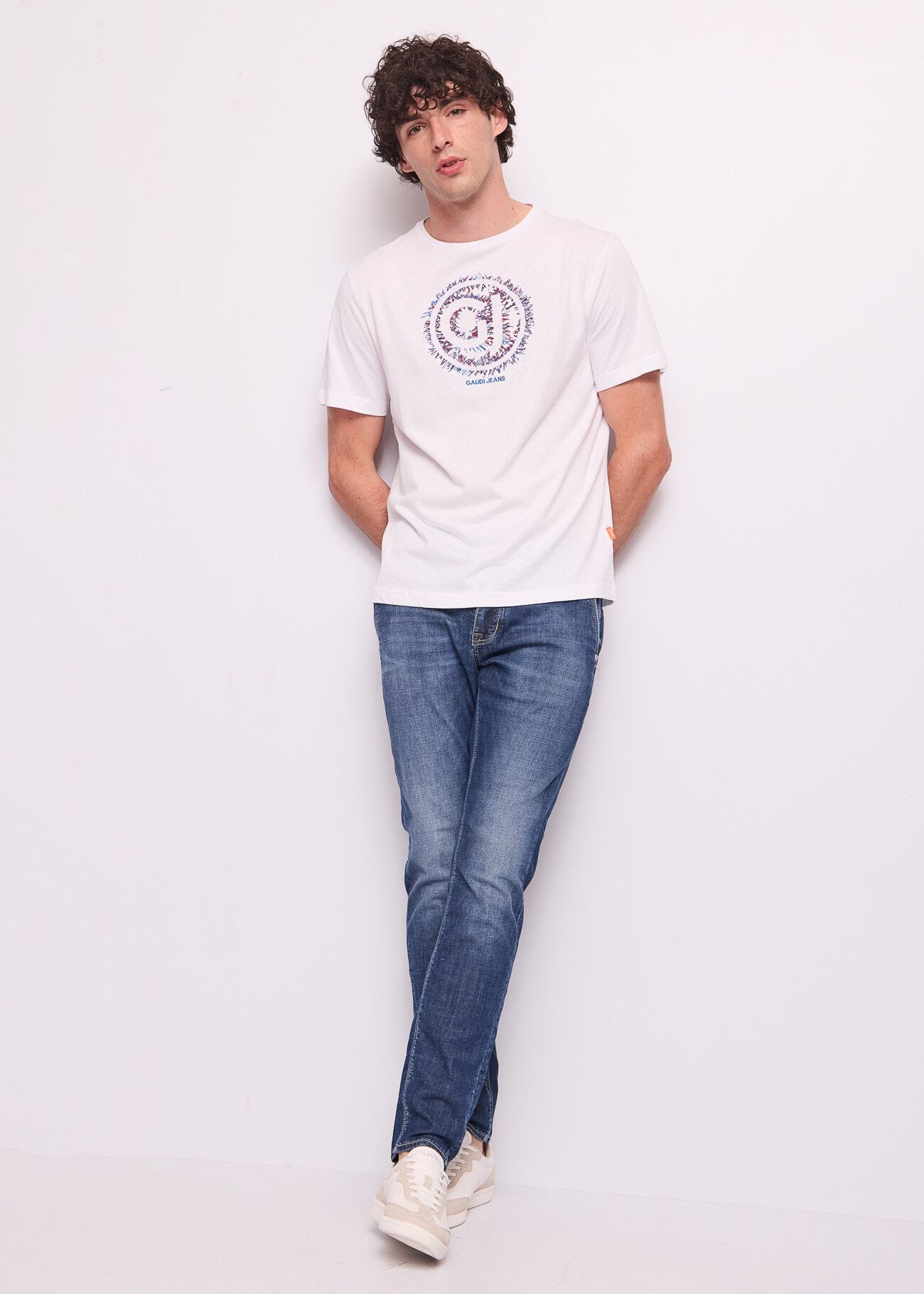 T-shirt blanc en coton pour homme