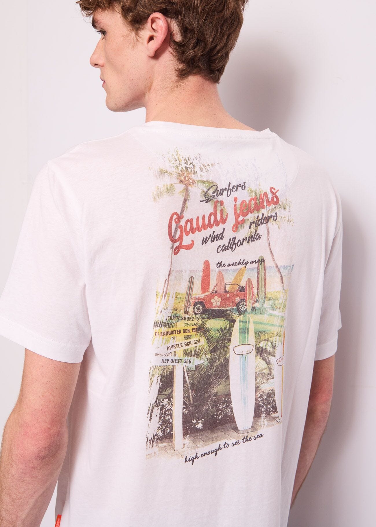 Camiseta blanca de algodón para hombre