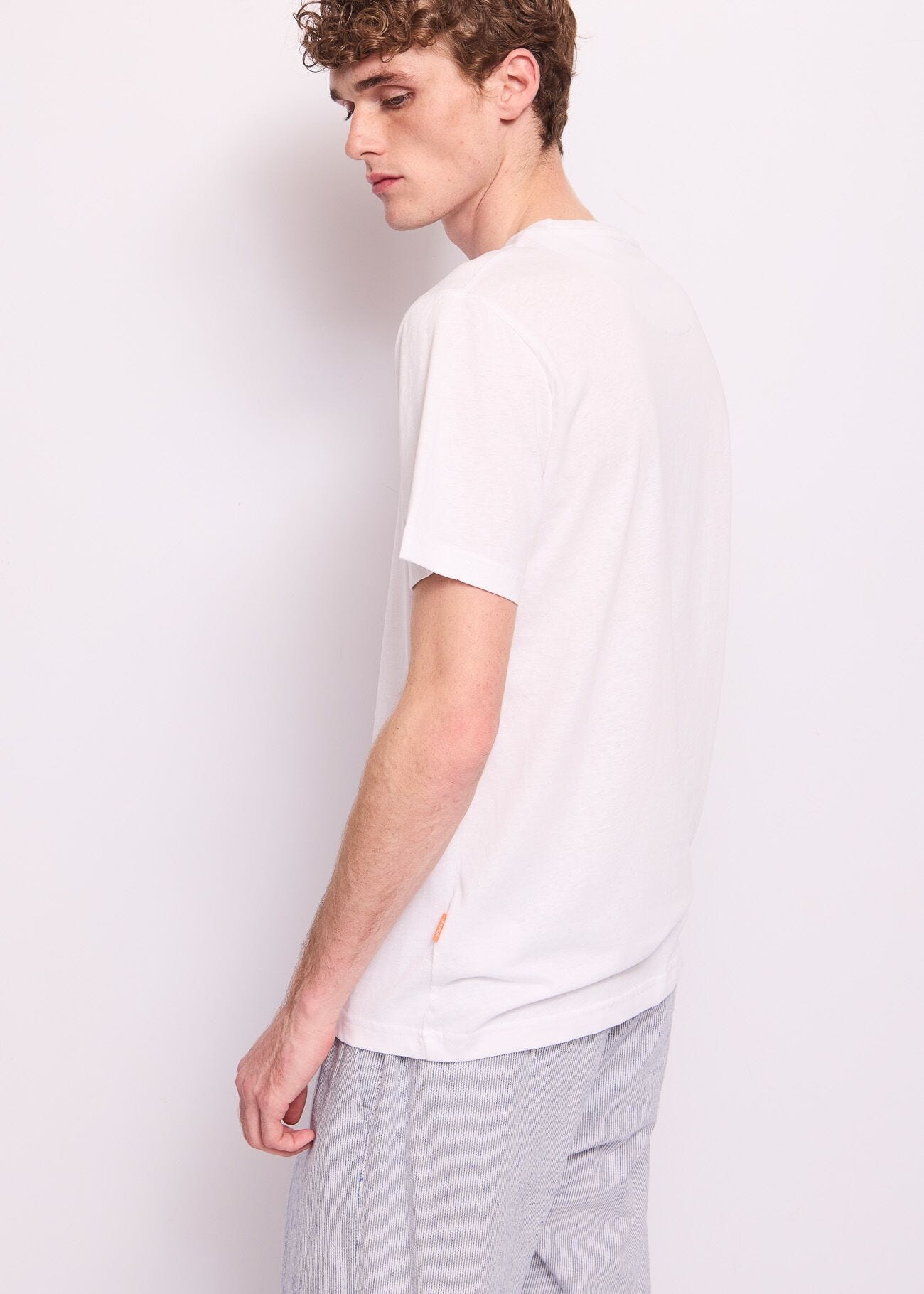 T-shirt bianca da uomo in cotone