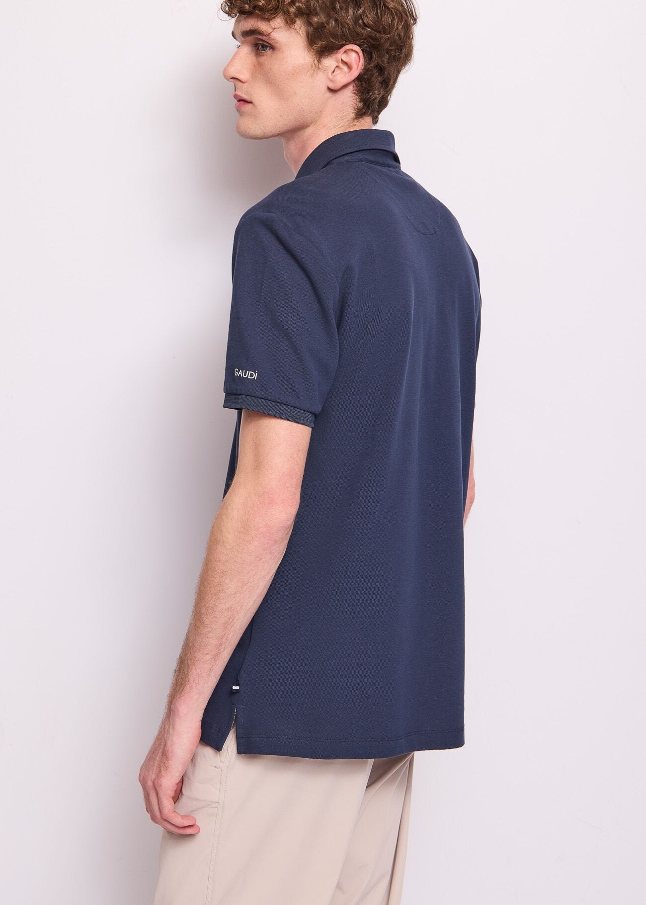 Polo blu da uomo in cotone