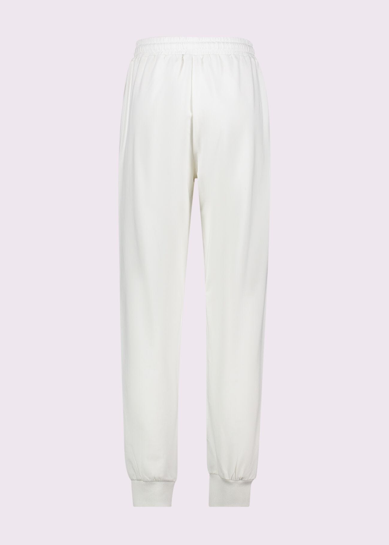 Pantaloni jogging bianchi da donna con piega