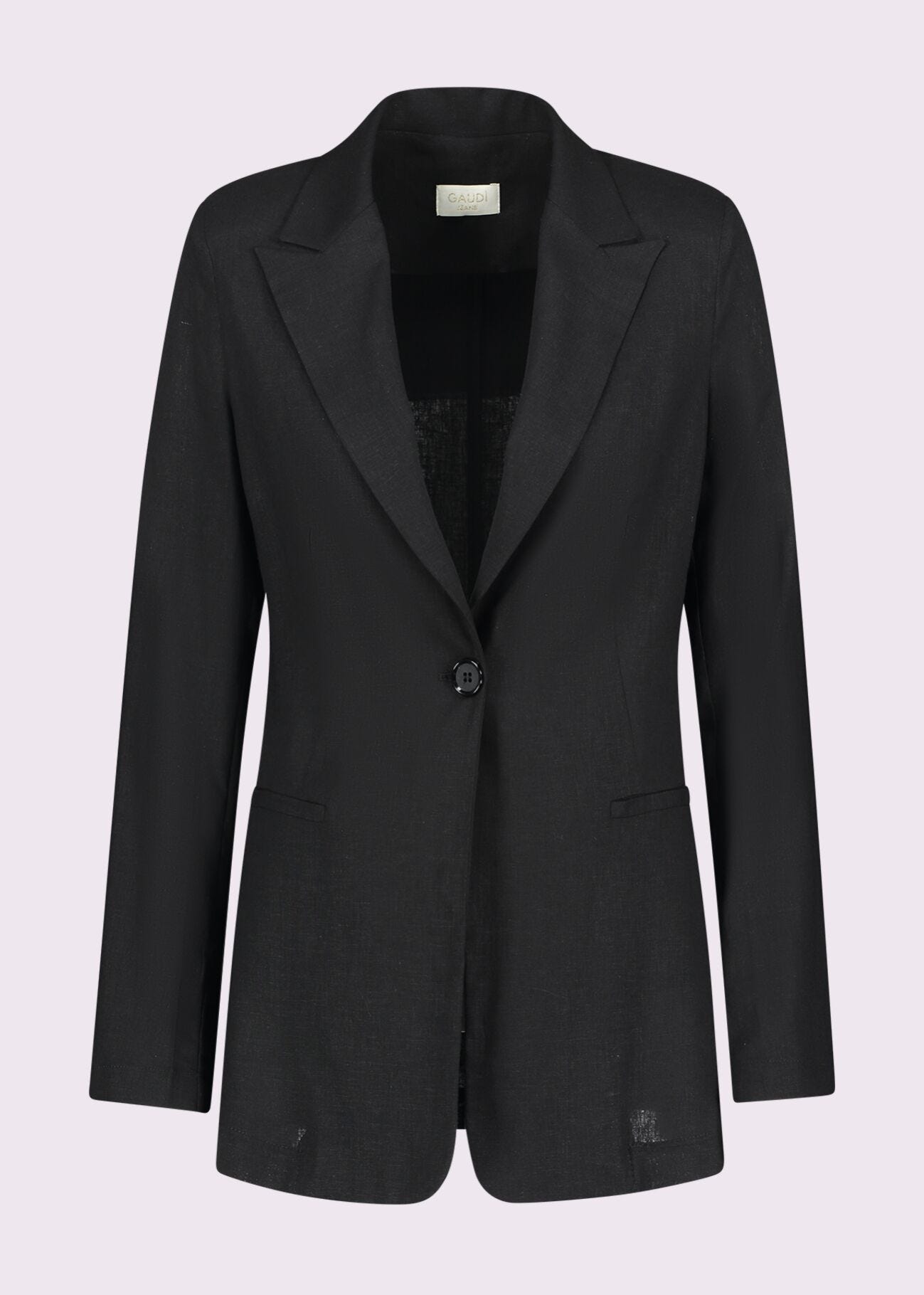 Blazer donna nero con revers a lancia