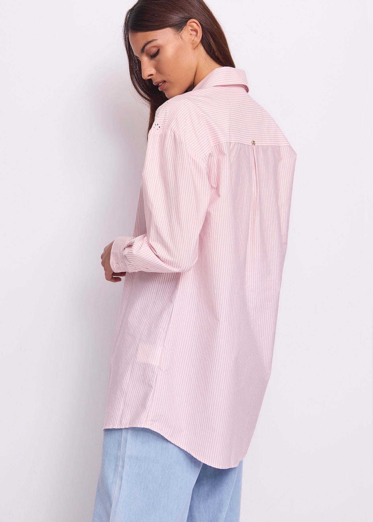 Chemise rayée en coton pour femme