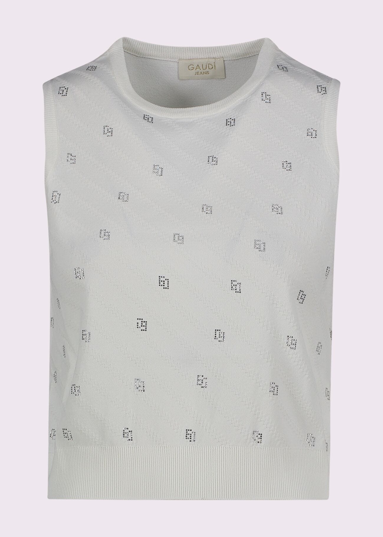 Gilet donna bianco con strass