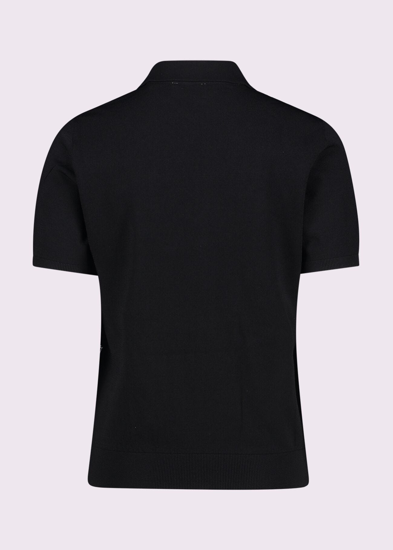 Polo donna nera con maniche corte