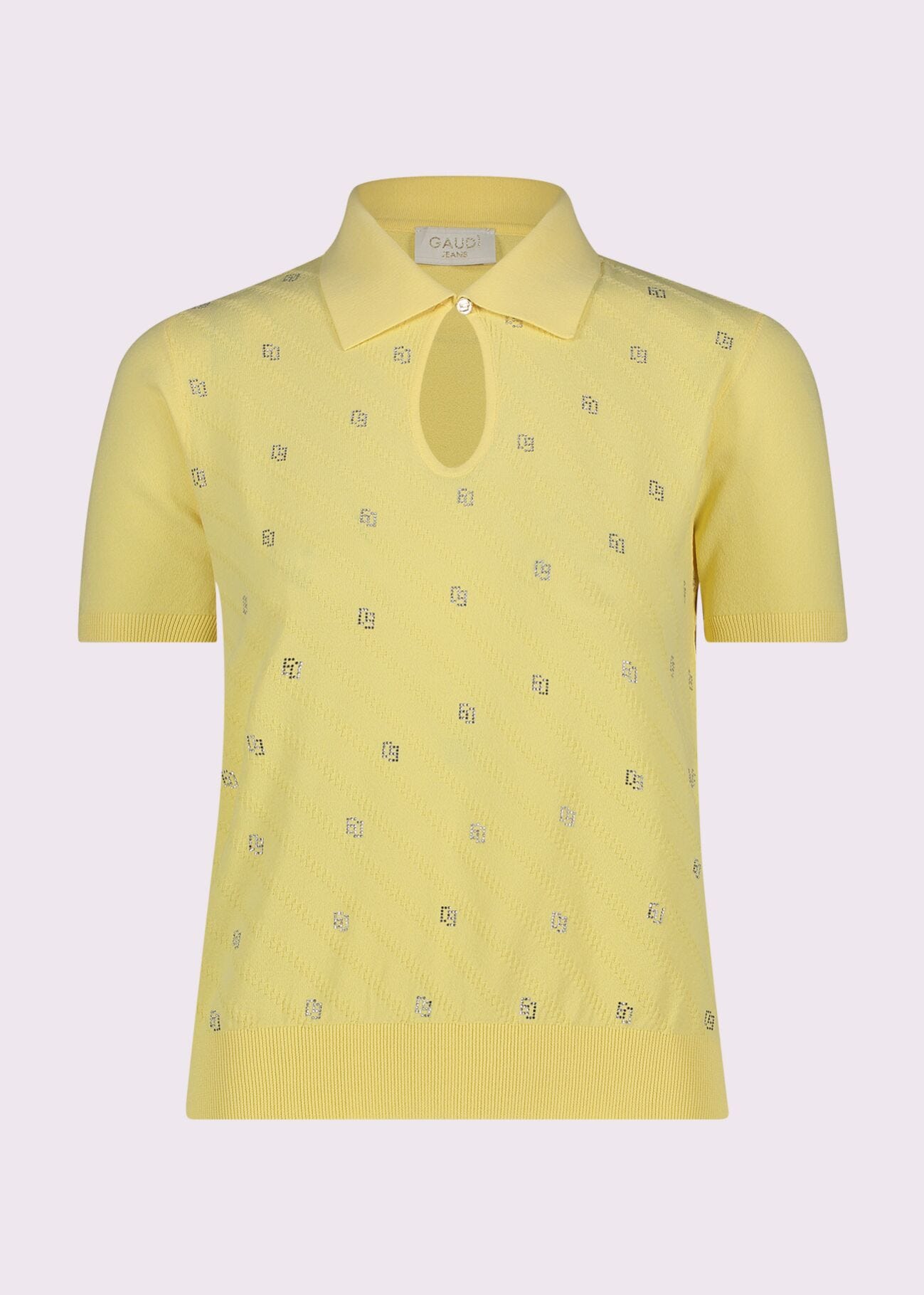 Polo donna gialla con maniche corte