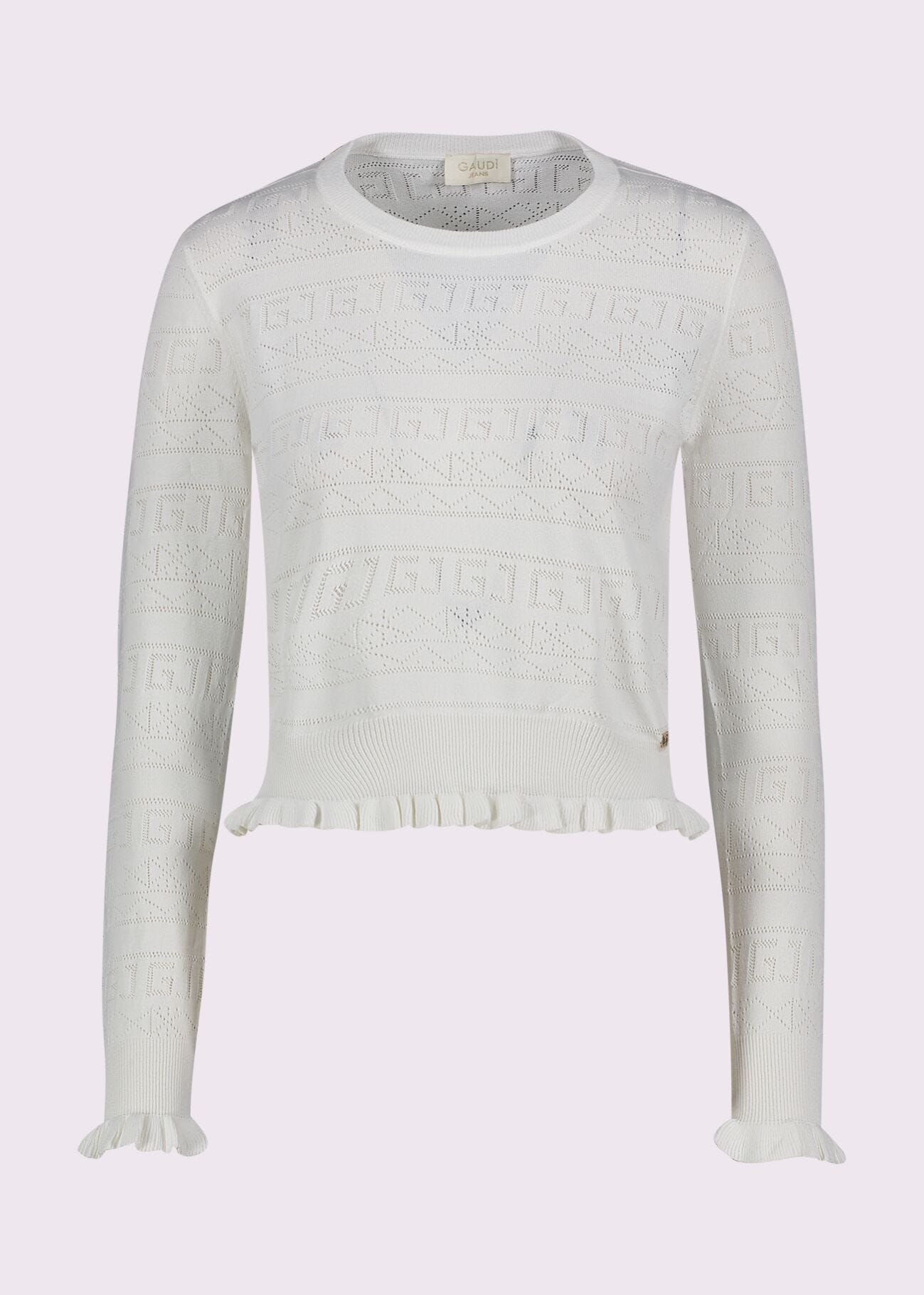 Maglia donna bianca con rouches