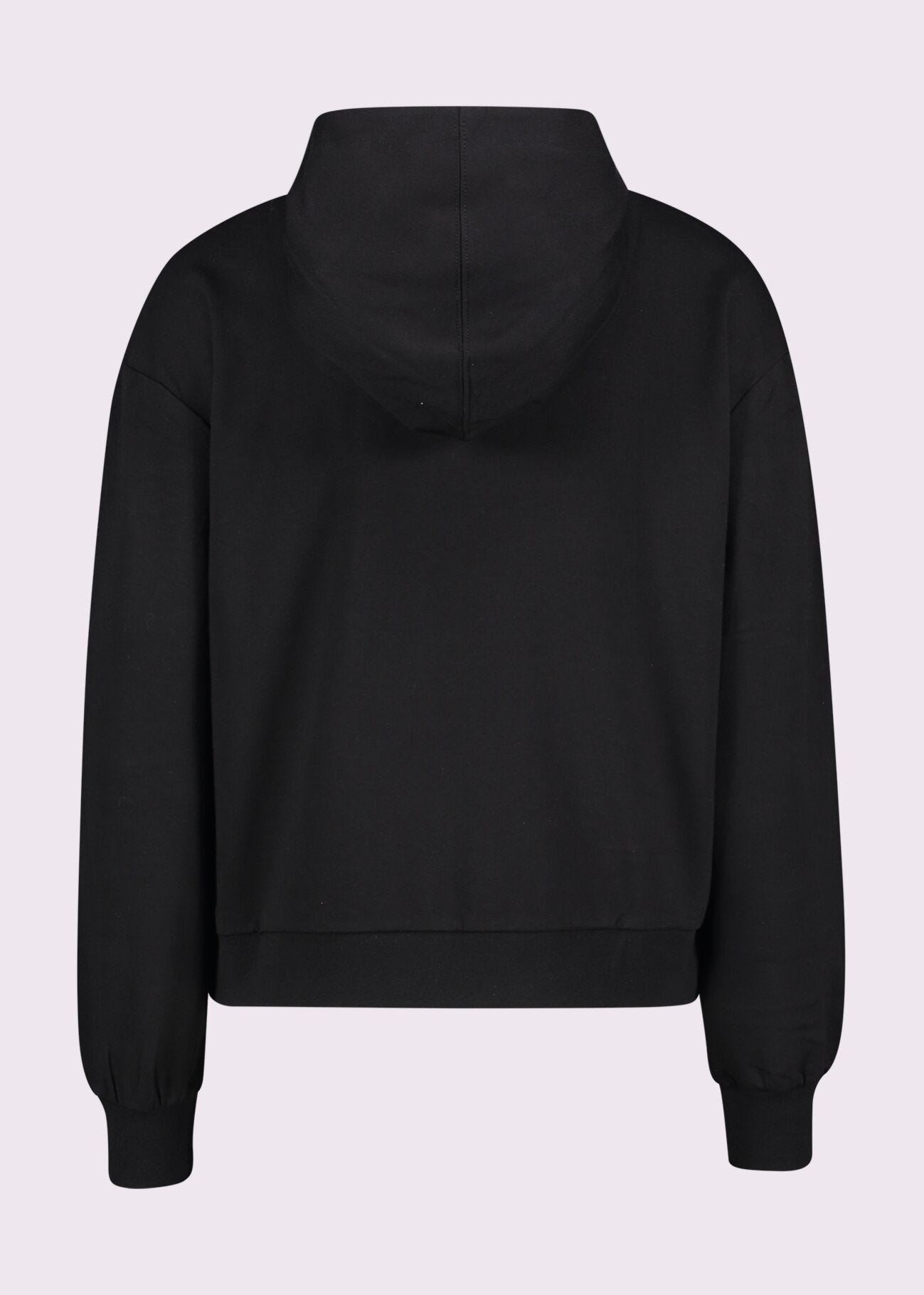 Women's black cotton sweatshirt with zip