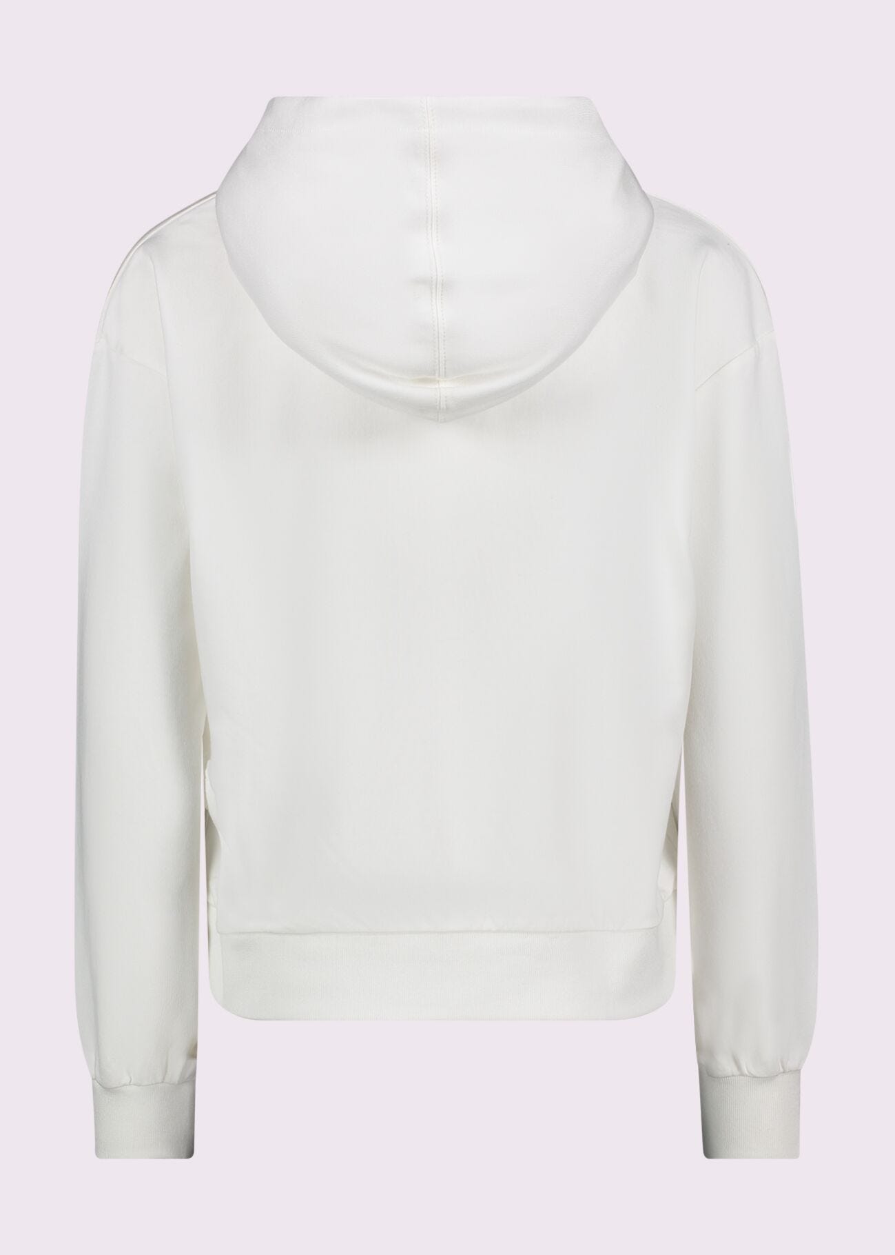 Sweat-shirt blanc en coton avec fermeture à glissière pour femme