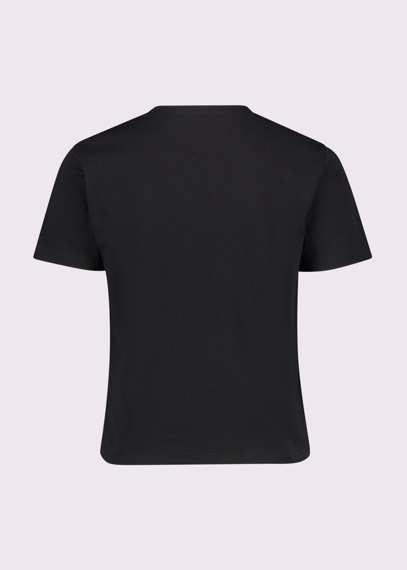 T-shirt donna nera con strass