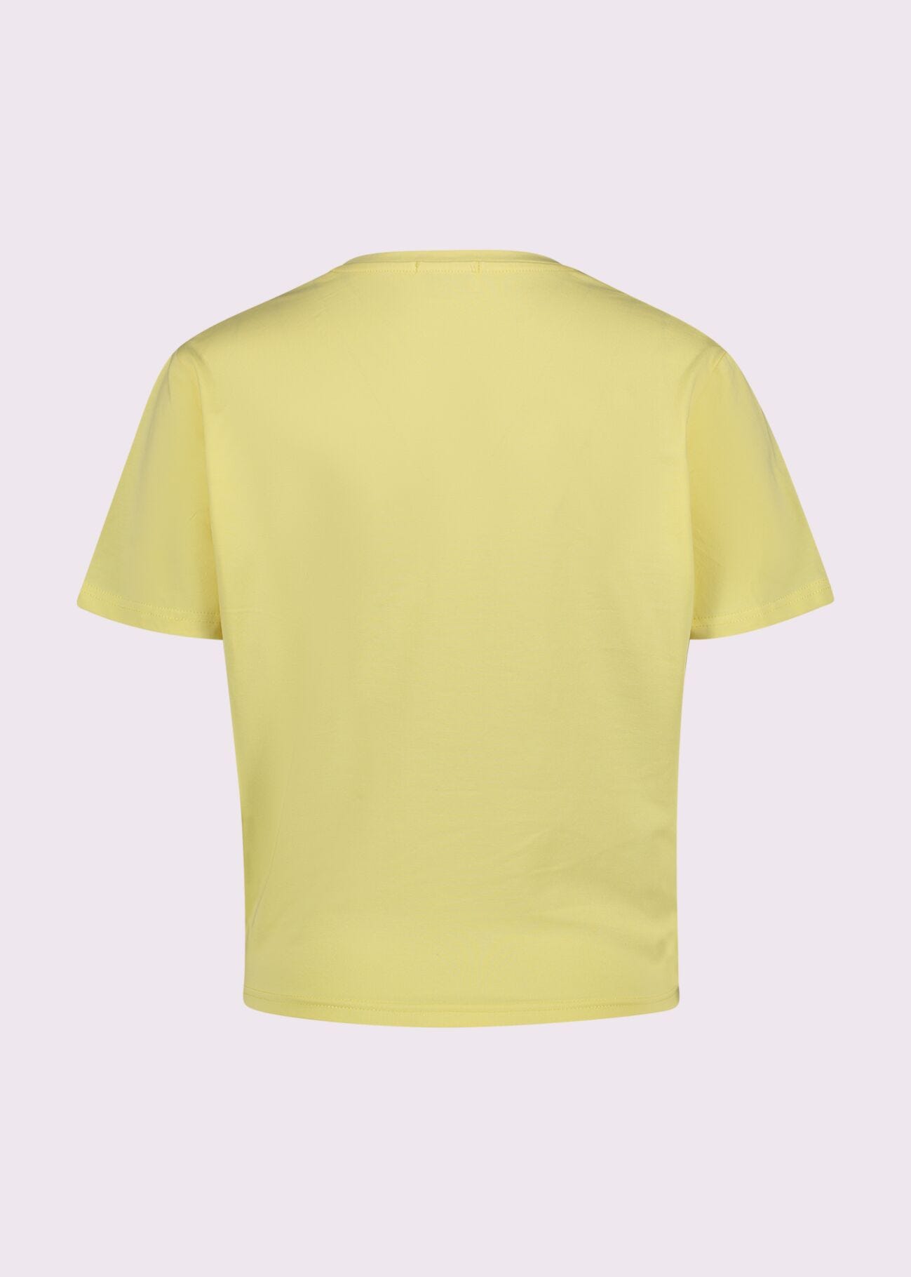 Camiseta amarilla de algodón para mujer