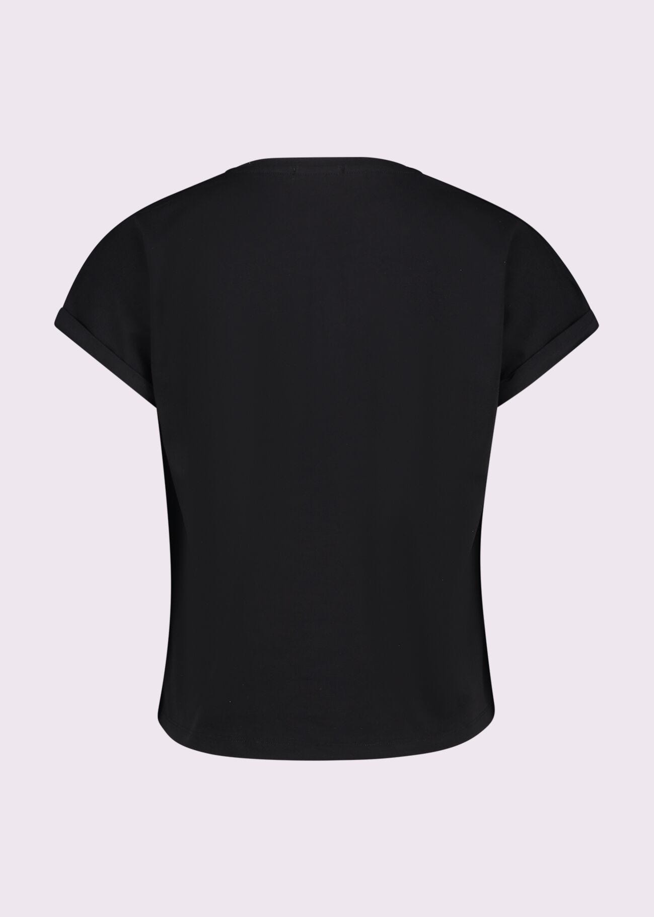 T-shirt noir en coton pour femme