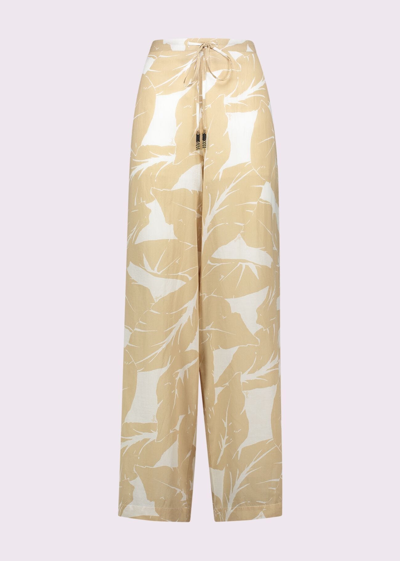 Printed cotton-blend trousers