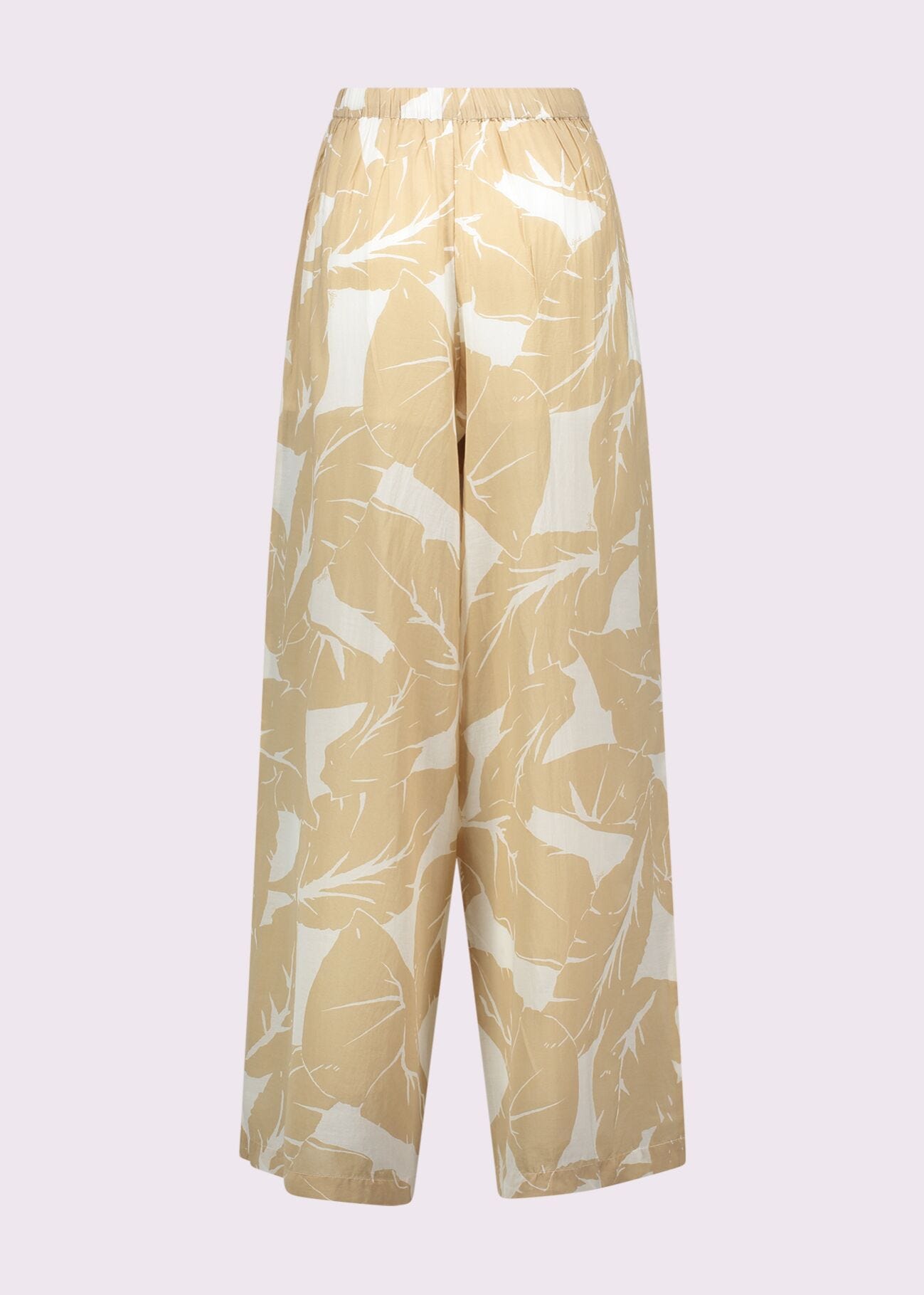 Printed cotton-blend trousers