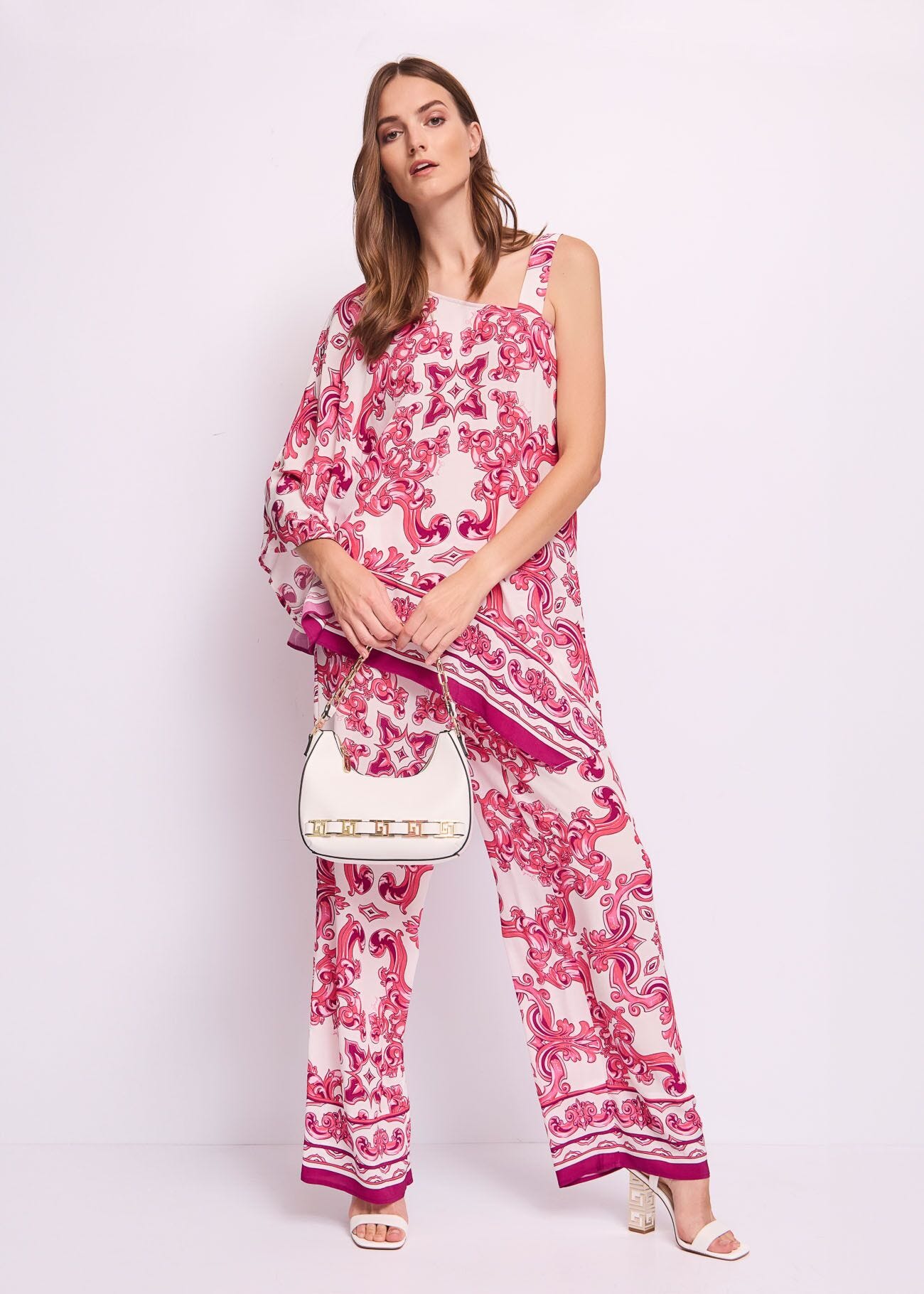 Women's printed crepe trousers
