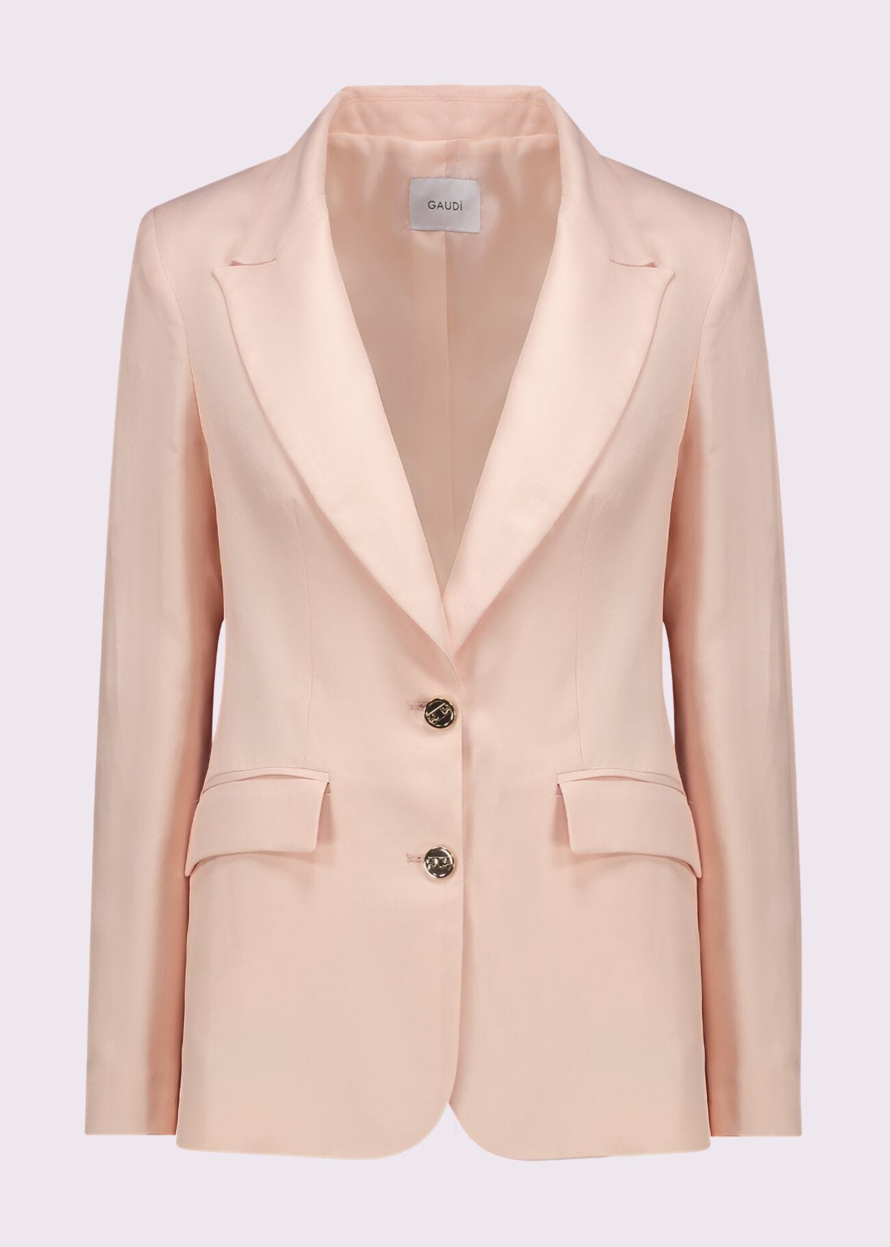 Blazer rose en lin mélangé pour femme