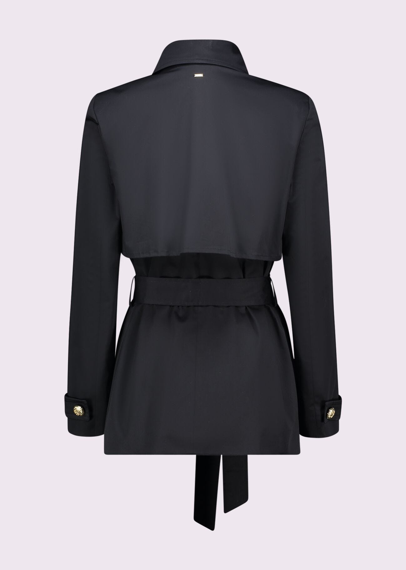 Trench noir en coton pour femme