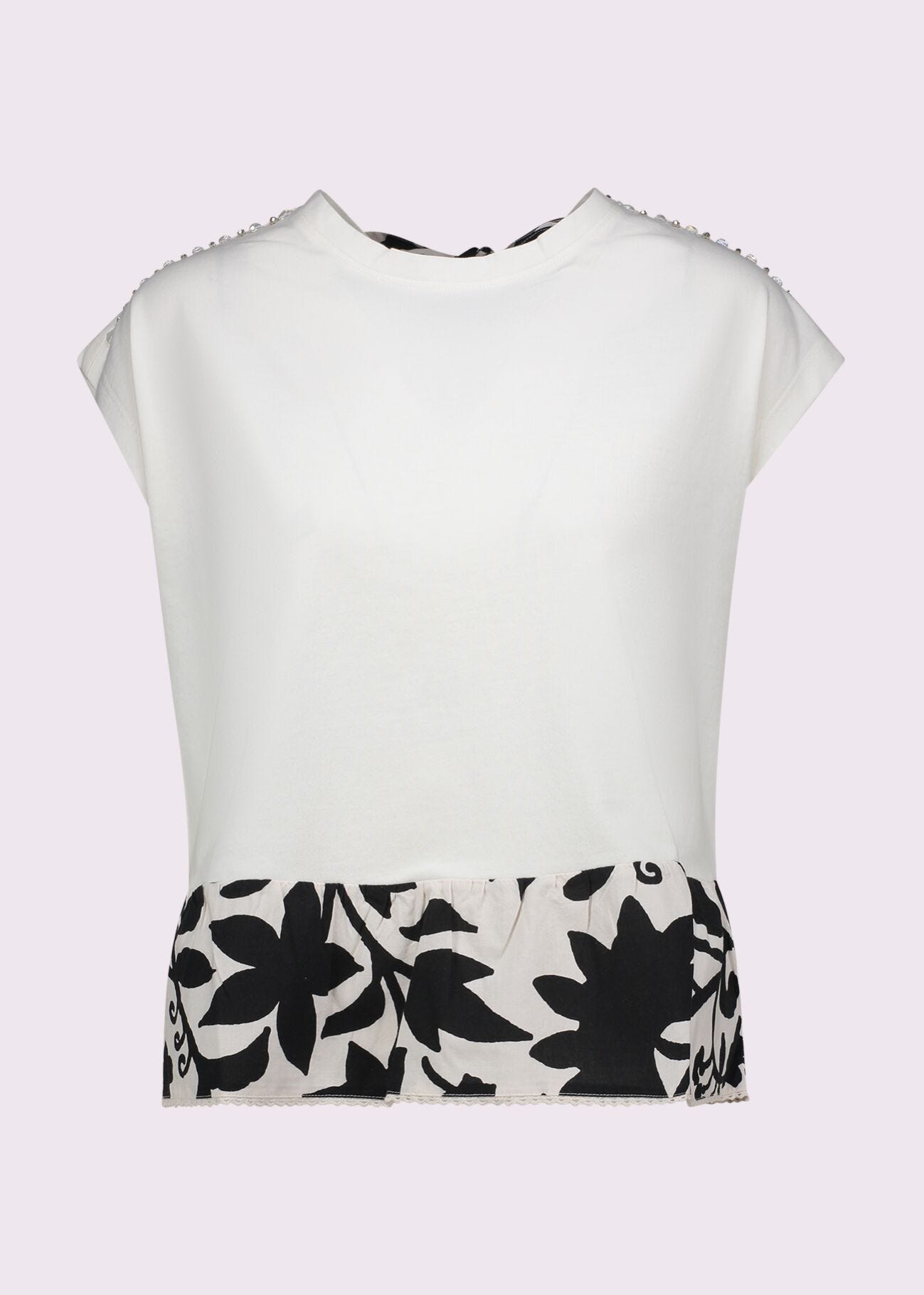 Camiseta blanca de algodón para mujer