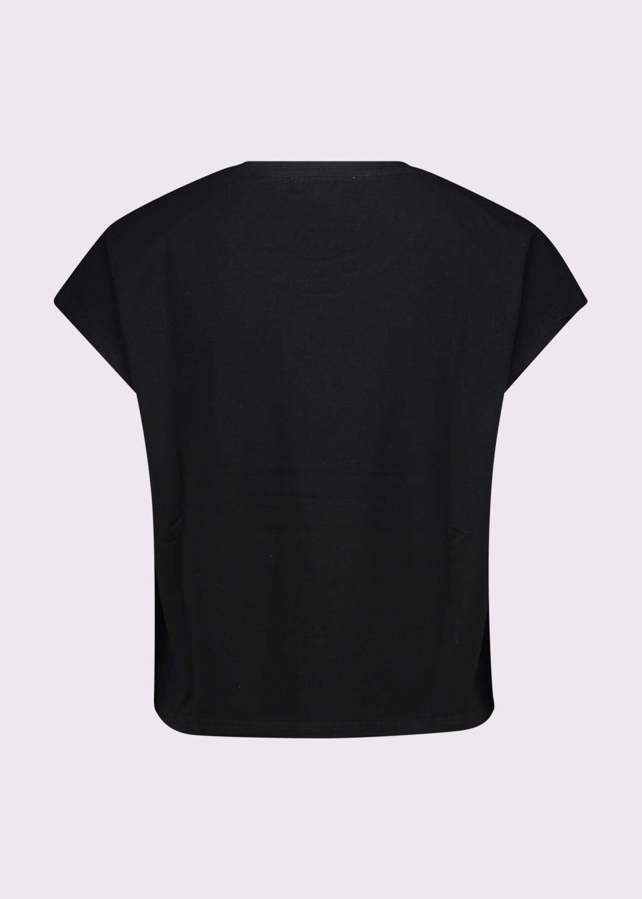 Camiseta negra de algodón para mujer