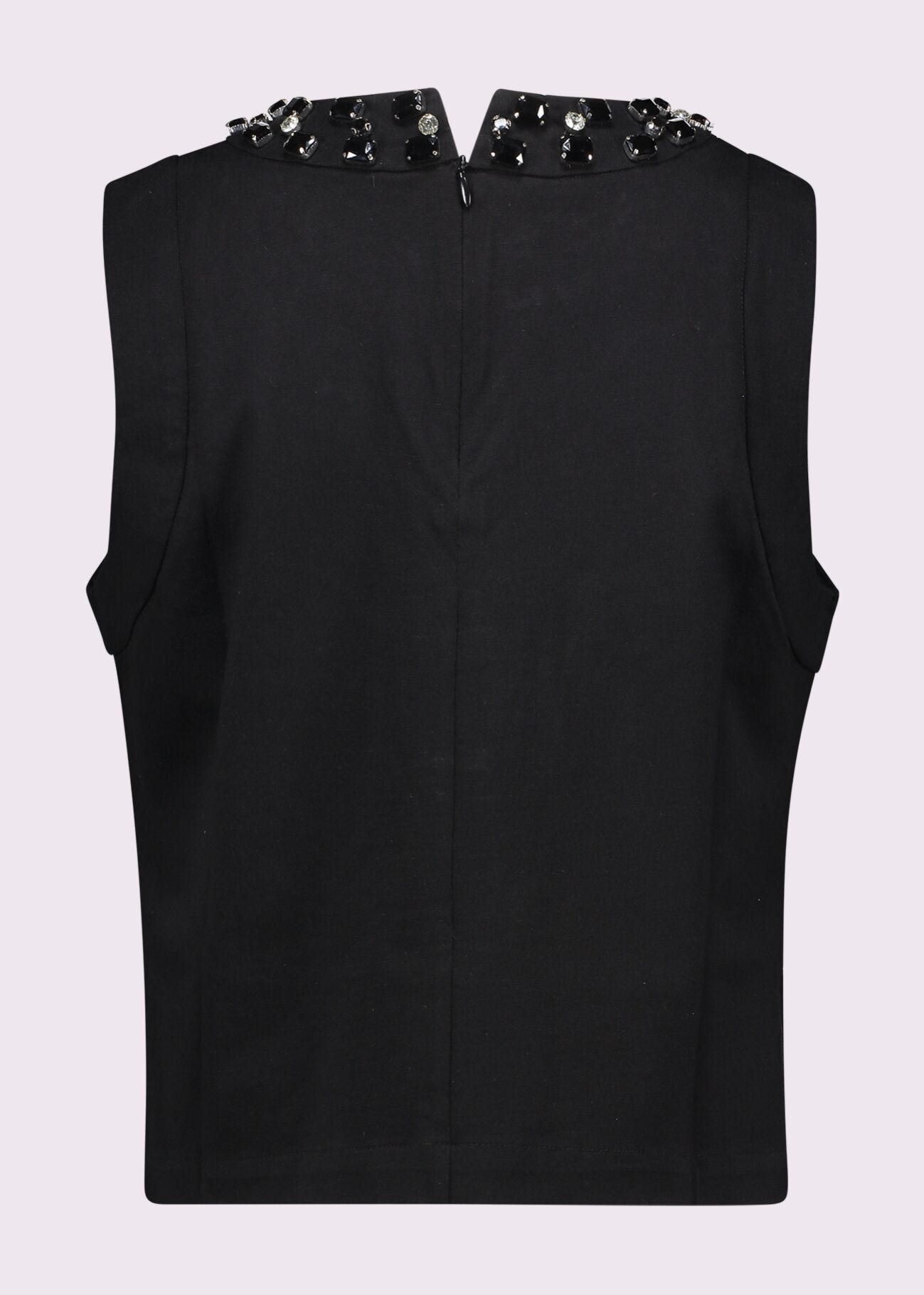 Top da donna nero con strass