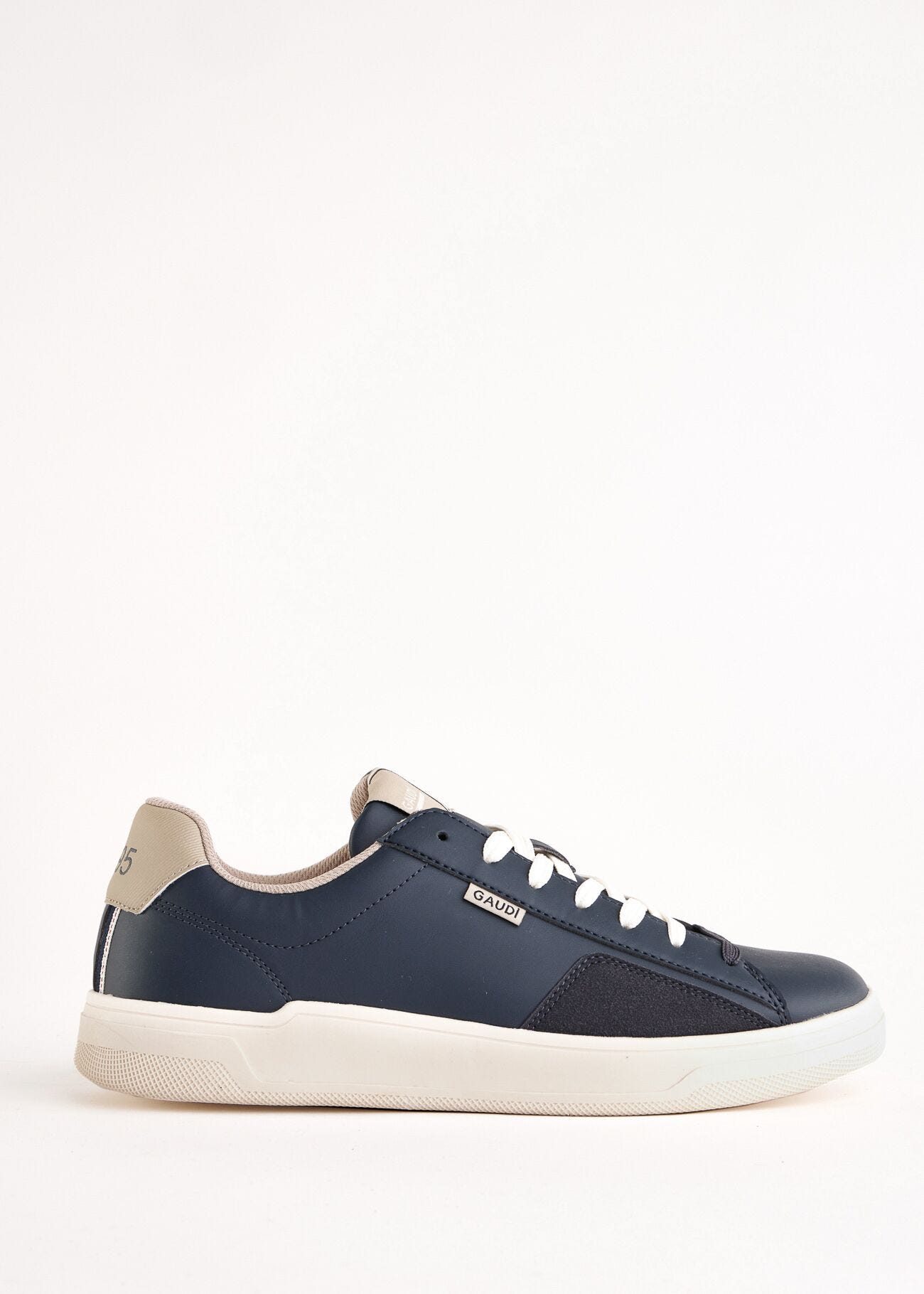 Blue faux-leather sneakers