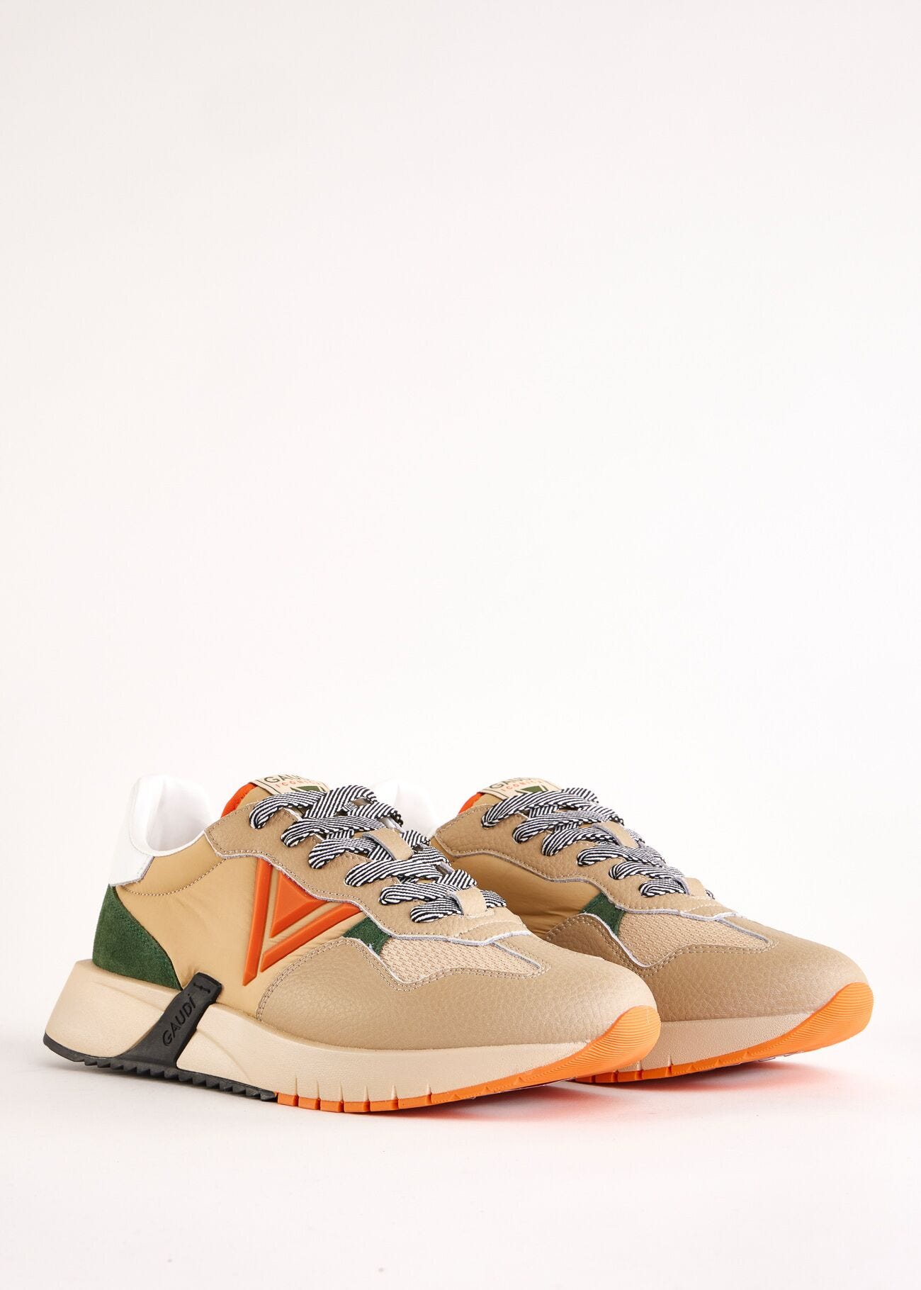 Baskets de running en cuir et nylon