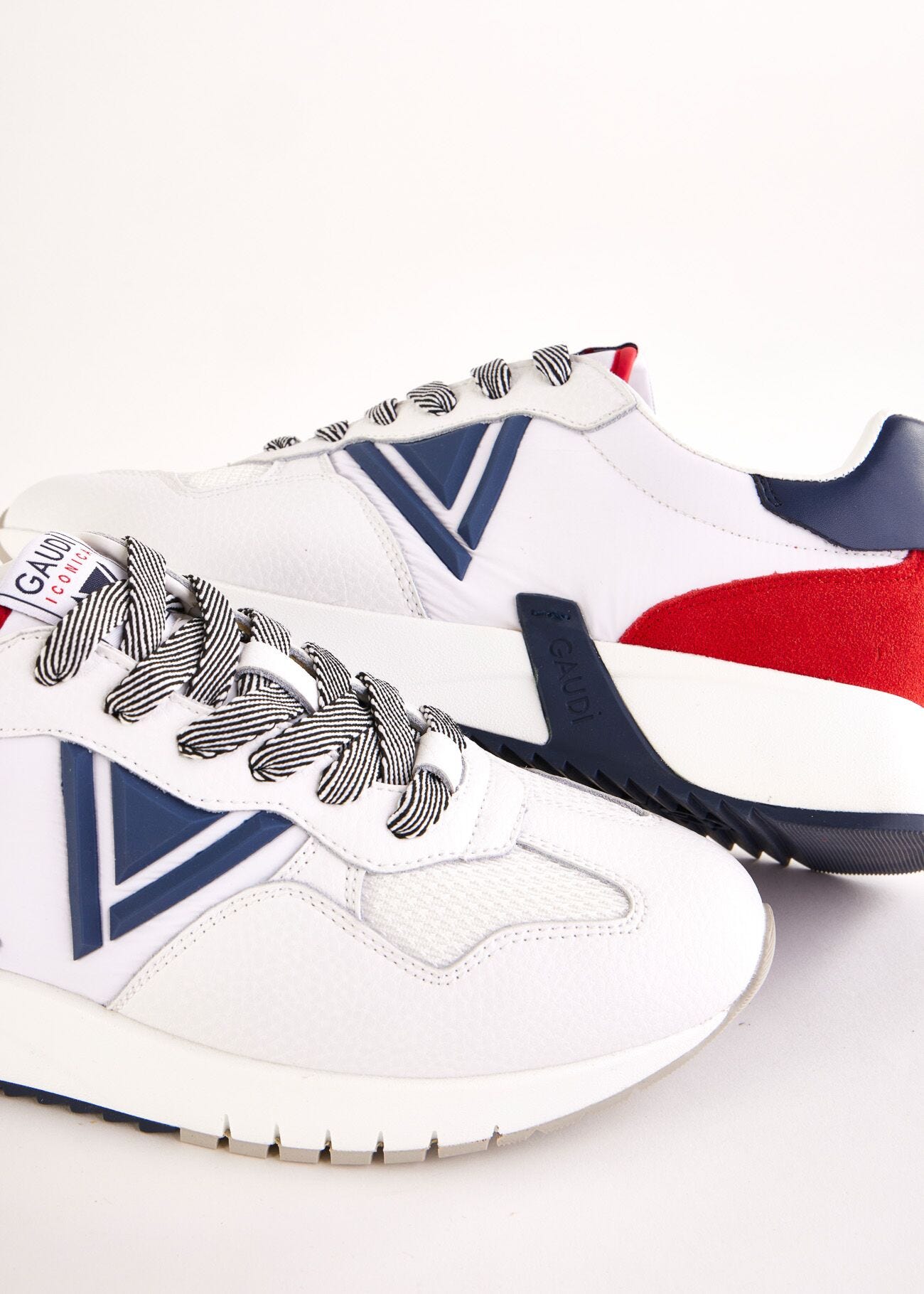 Baskets de running en cuir et nylon